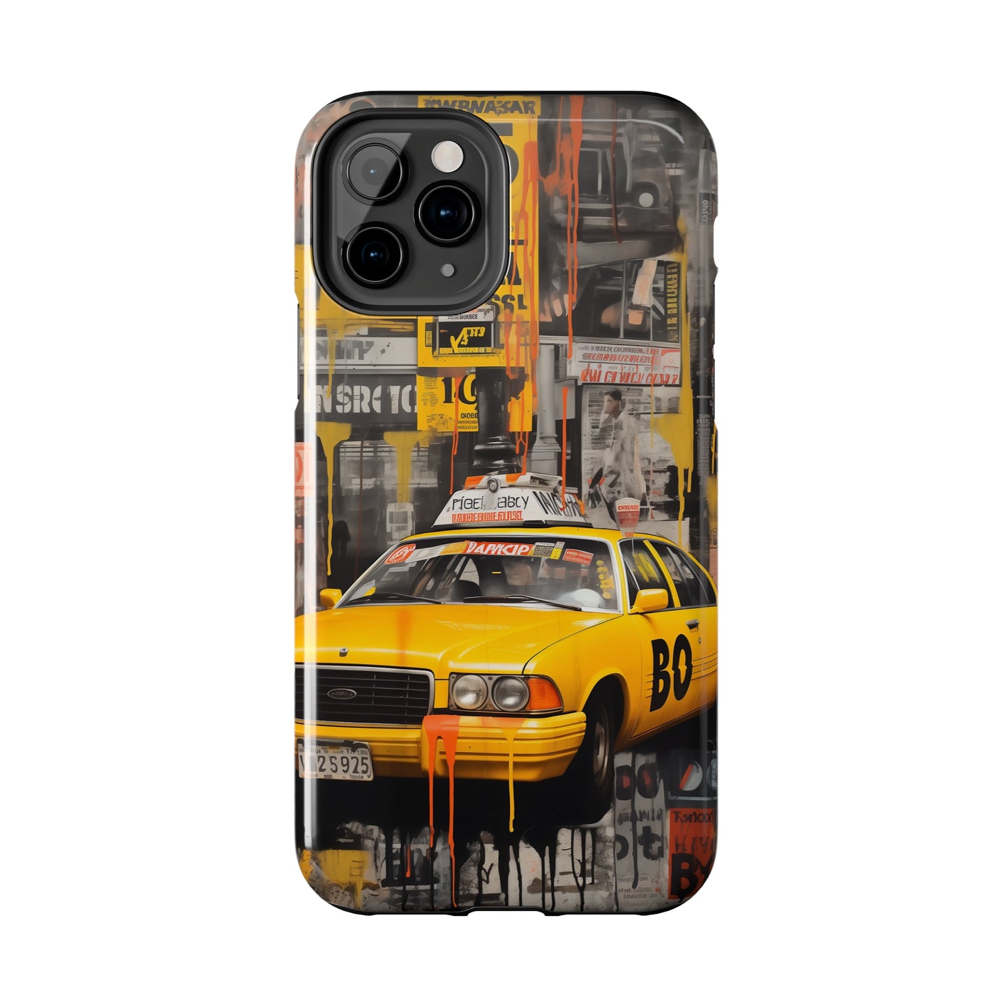 New York City, taxi cab, iPhone 7, 8, X, 11, 12, 13, 14, 15+ case.