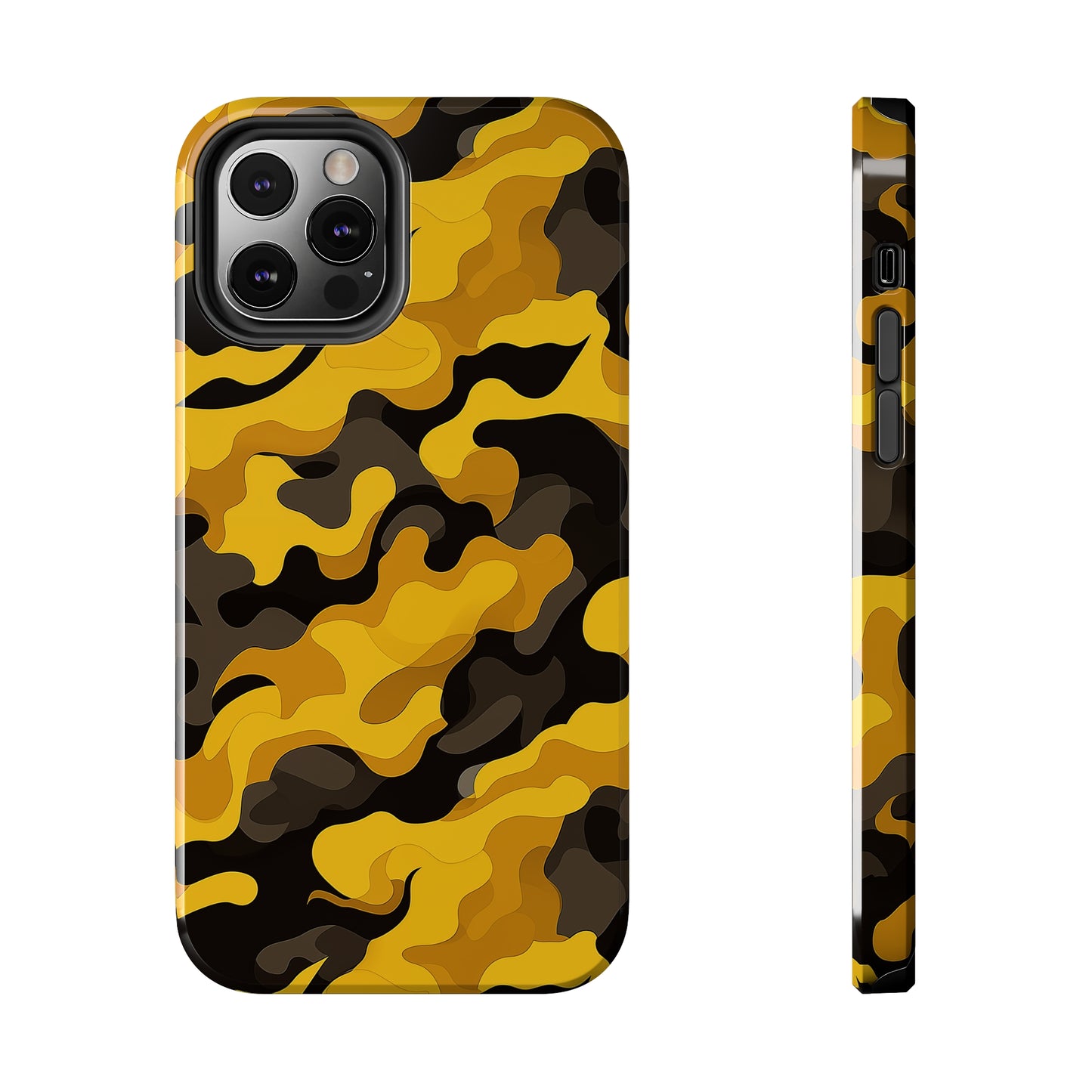 Yellow Camouflage, iPhone 7, 8, X, 11, 12, 13, 14, 15+ case.