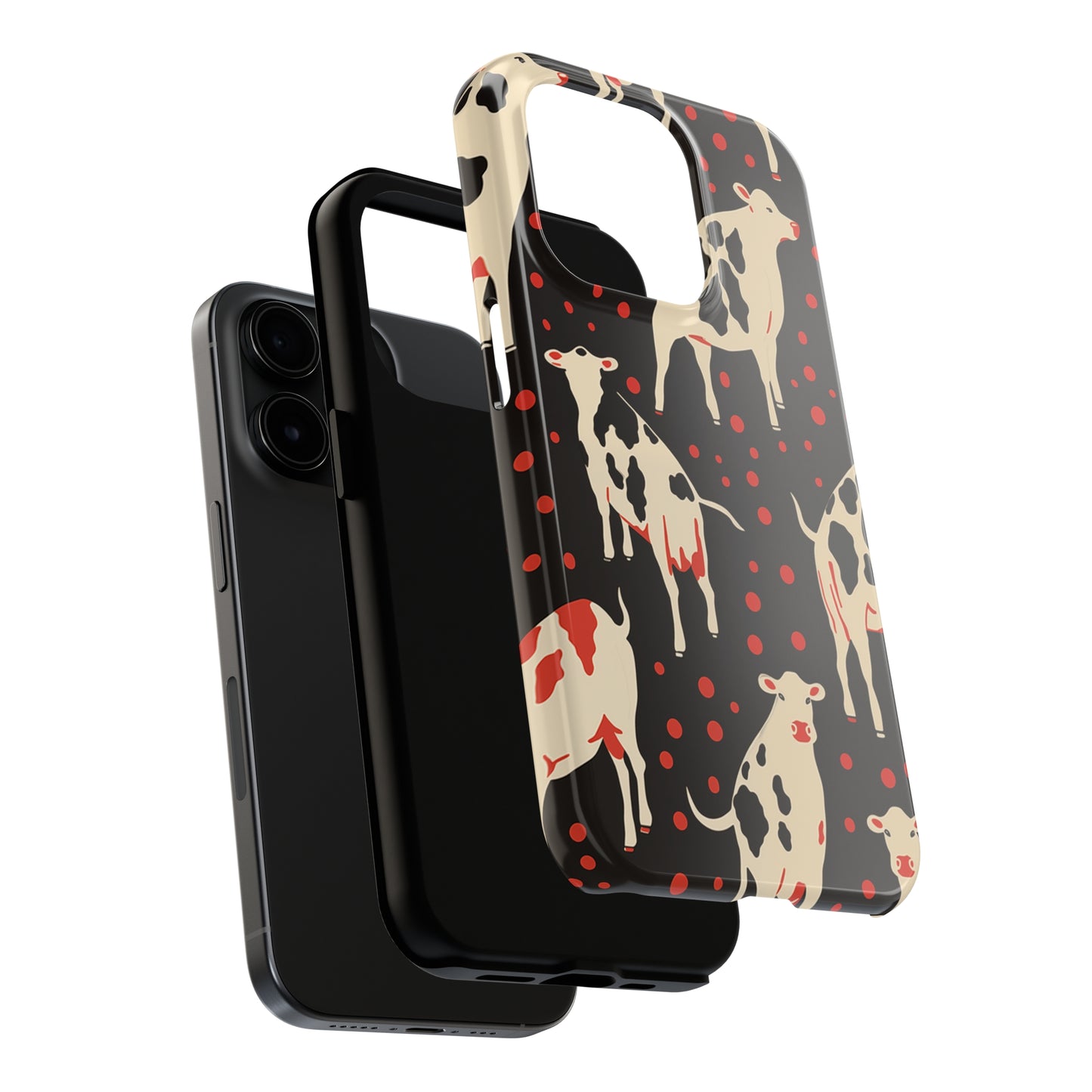 Cow pattern, iPhone 7, 8, X, 11, 12, 13, 14, 15+ case.