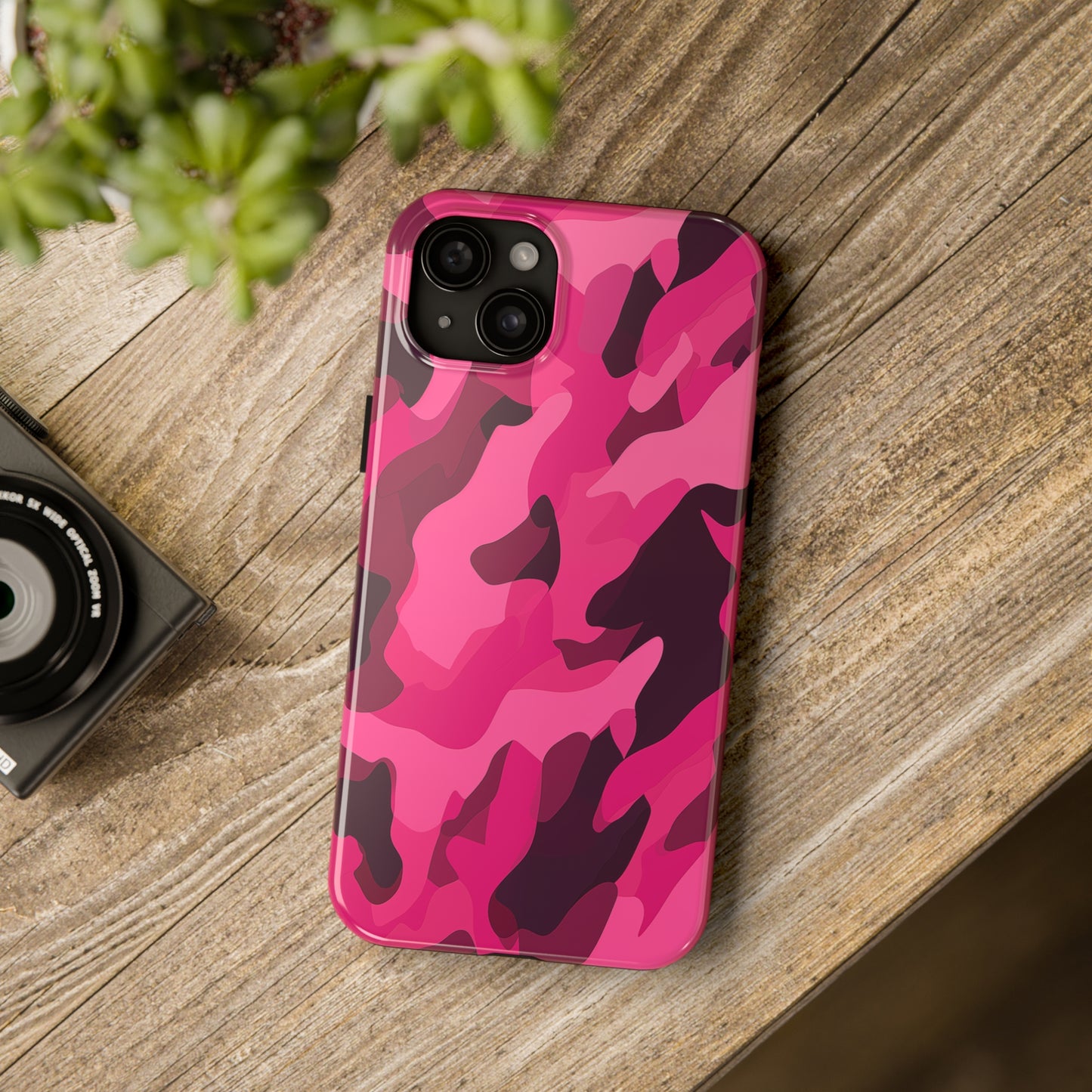 Pink Camouflage, iPhone 7, 8, X, 11, 12, 13, 14, 15+ case.