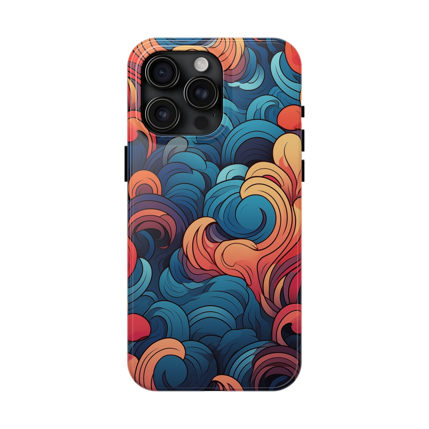 Abstract Swirls, iPhone 7, 8, X, 11, 12, 13, 14, 15+ case.