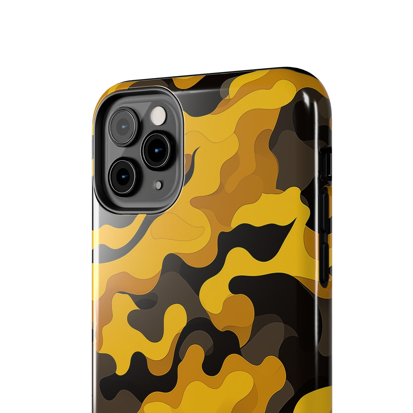 Yellow Camouflage, iPhone 7, 8, X, 11, 12, 13, 14, 15+ case.