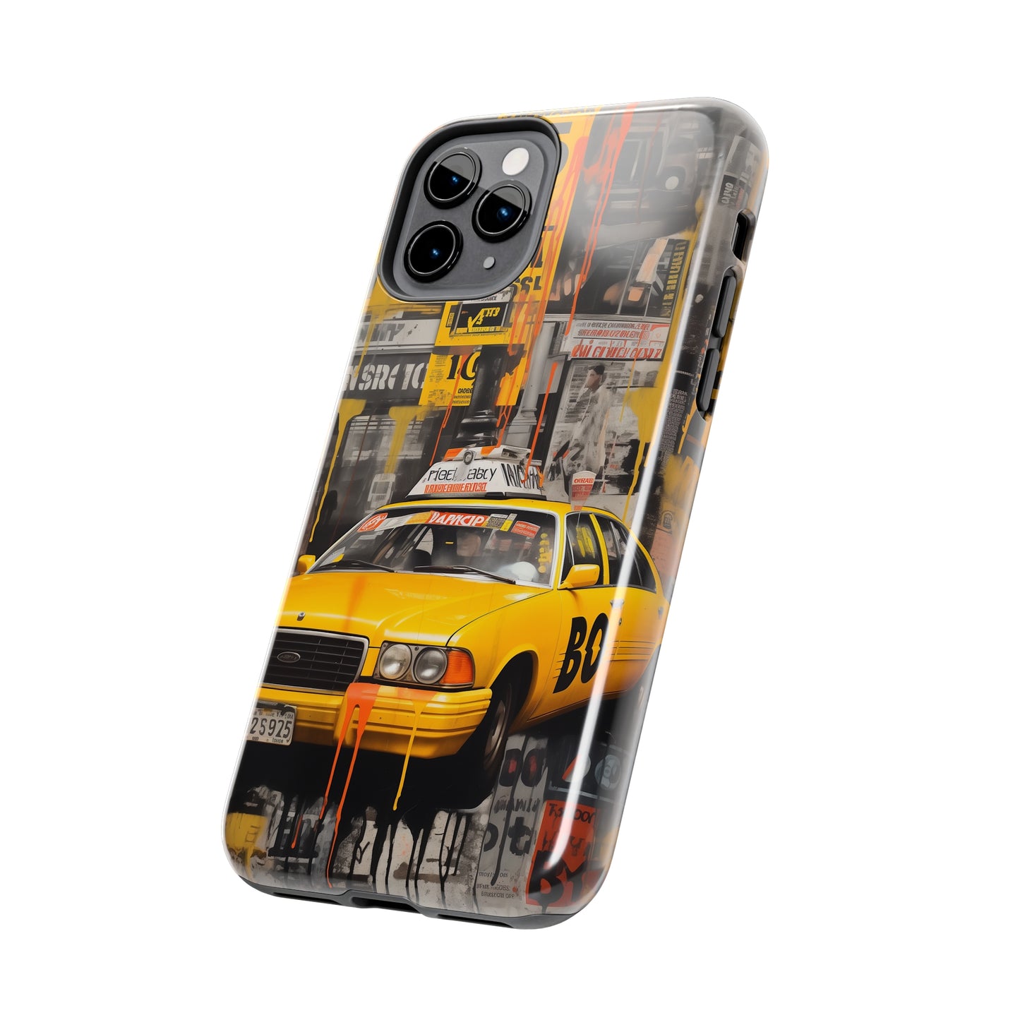 New York City, taxi cab, iPhone 7, 8, X, 11, 12, 13, 14, 15+ case.