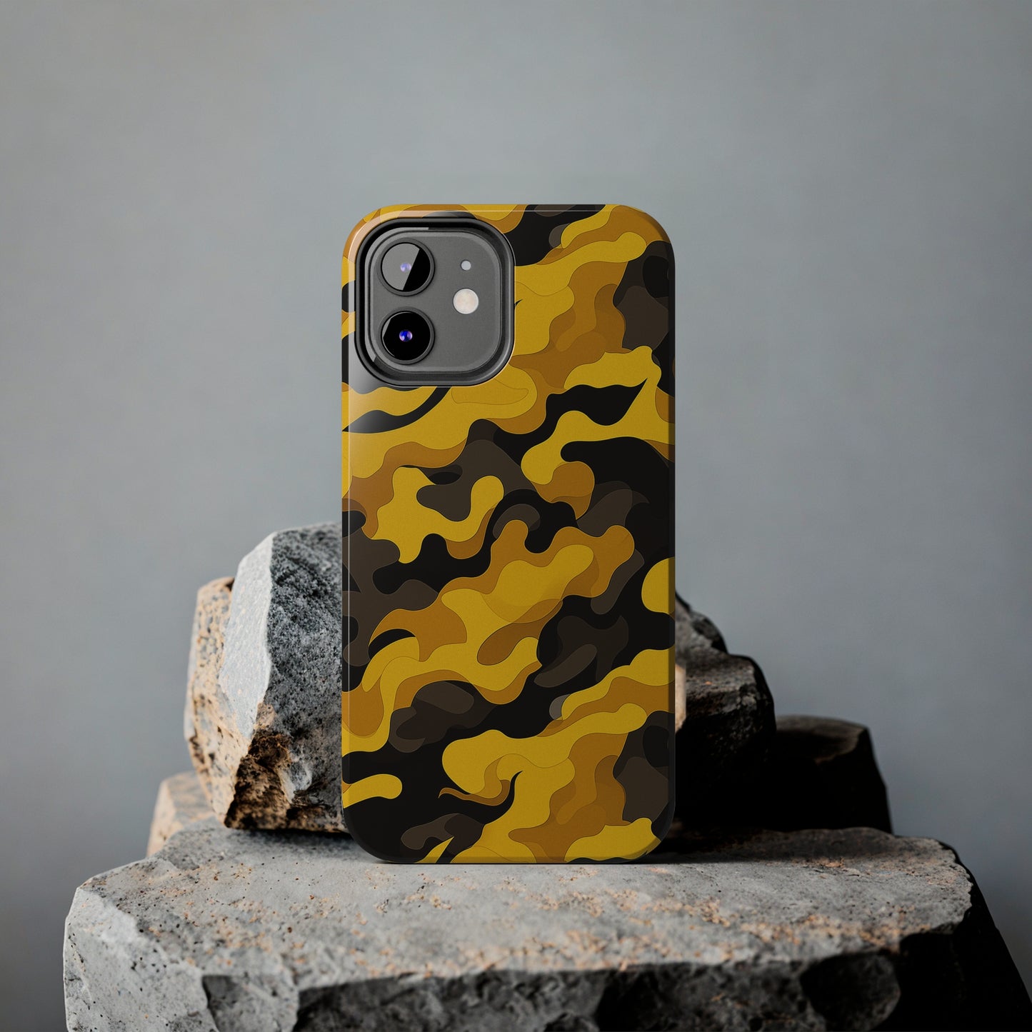 Yellow Camouflage, iPhone 7, 8, X, 11, 12, 13, 14, 15+ case.