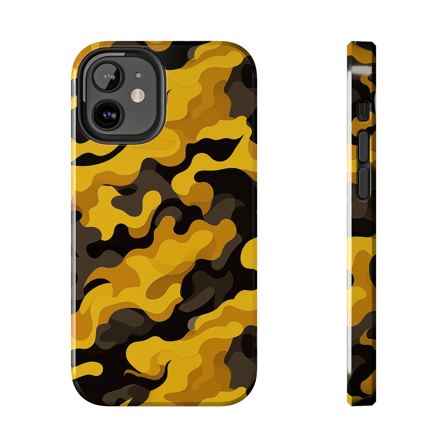 Yellow Camouflage, iPhone 7, 8, X, 11, 12, 13, 14, 15+ case.