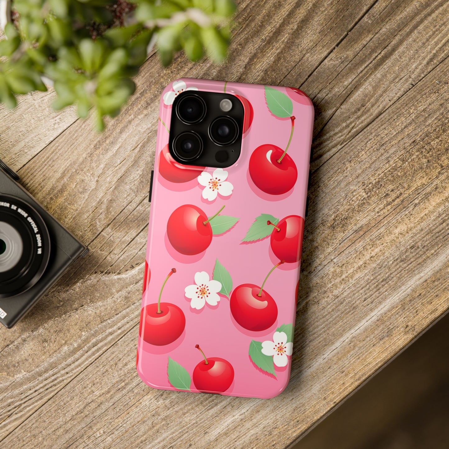 Cherries and Cherry Blossoms #03, iPhone 7, 8, X, 11, 12, 13, 14, 15+ case.