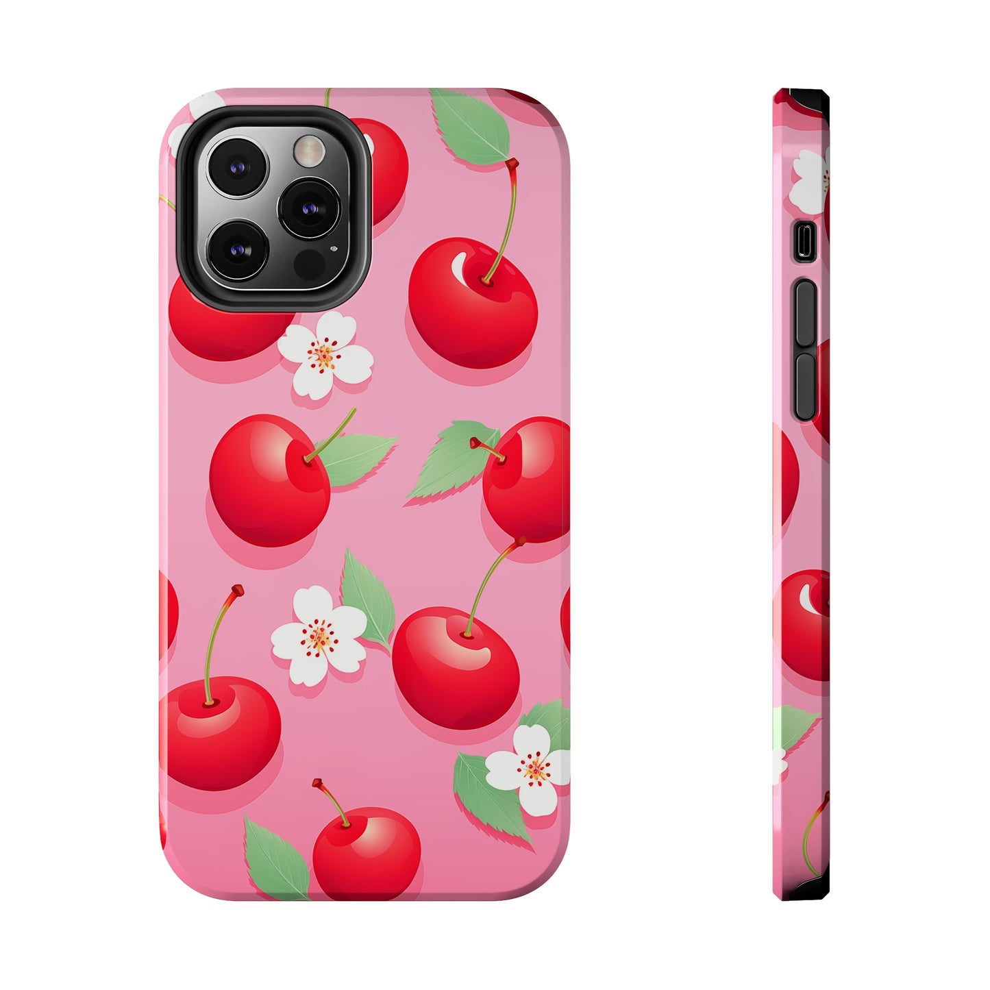 Cherries and Cherry Blossoms #03, iPhone 7, 8, X, 11, 12, 13, 14, 15+ case.