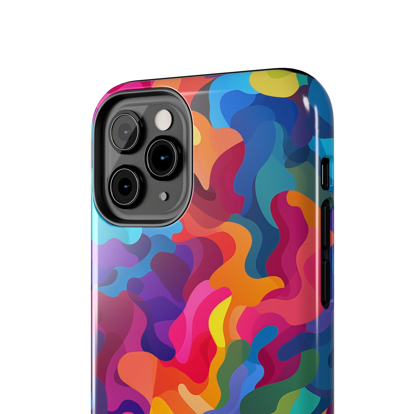 Rainbow Camouflage, iPhone 7, 8, X, 11, 12, 13, 14, 15+ case.