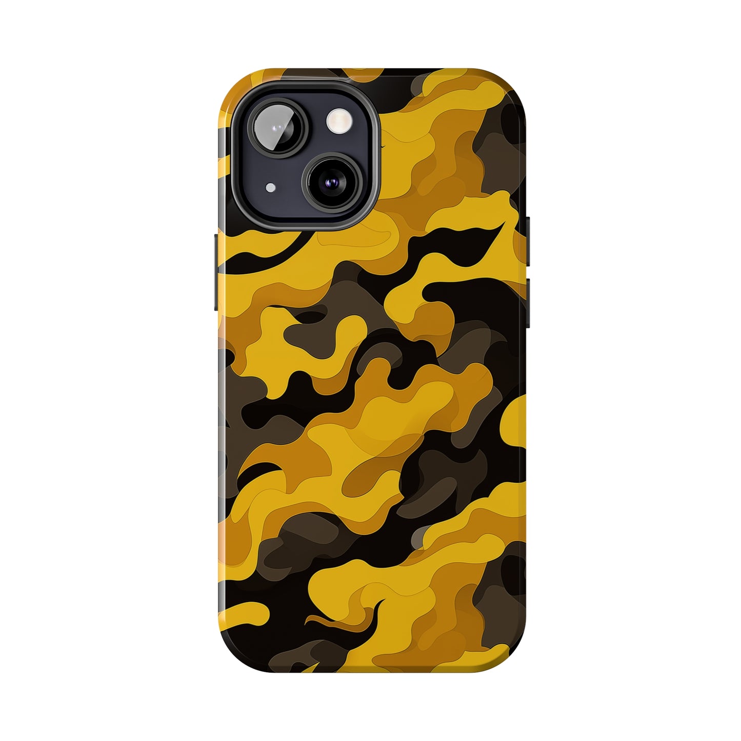 Yellow Camouflage, iPhone 7, 8, X, 11, 12, 13, 14, 15+ case.