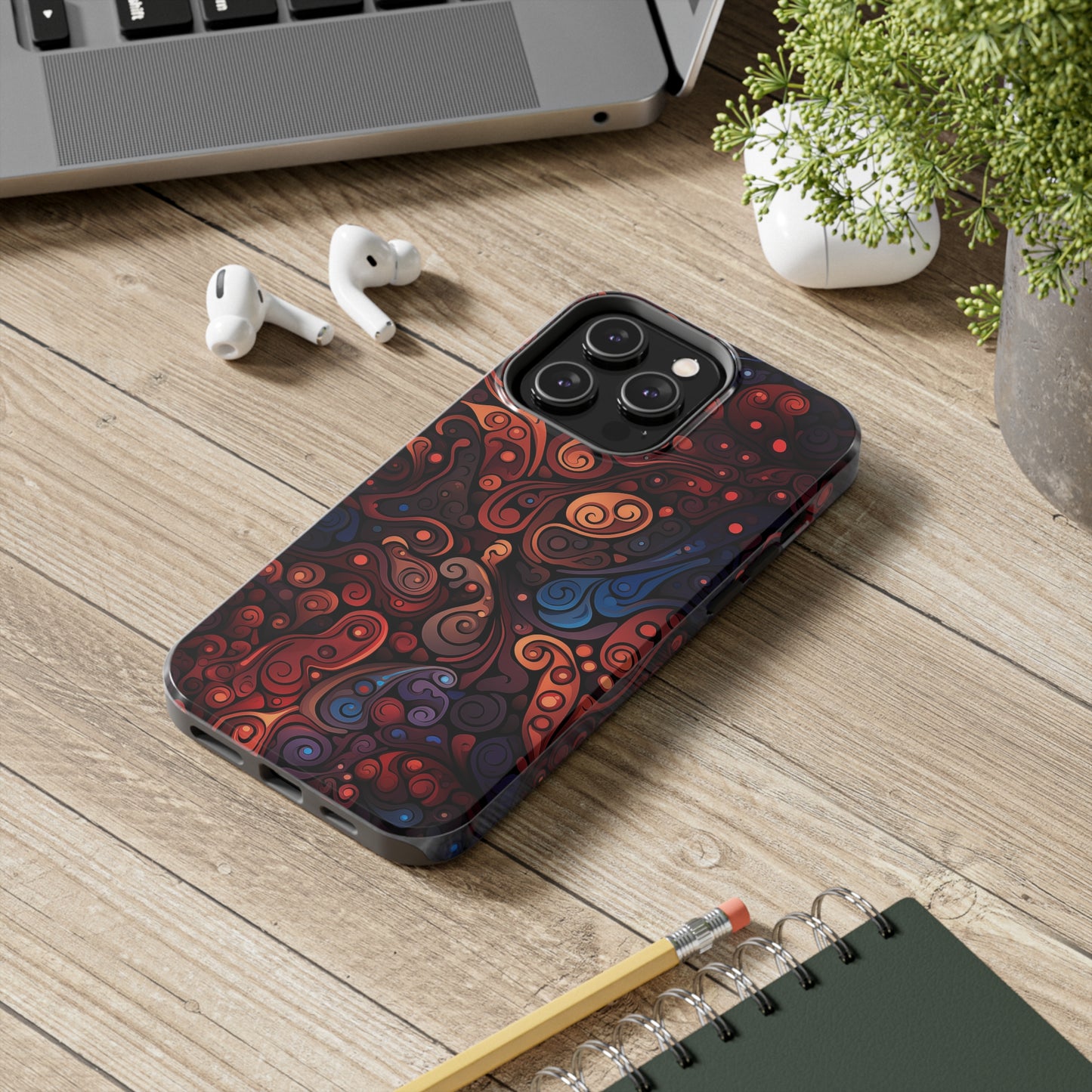 Abstract Colorful Swirls #04, iPhone 7, 8, X, 11, 12, 13, 14, 15+ case.