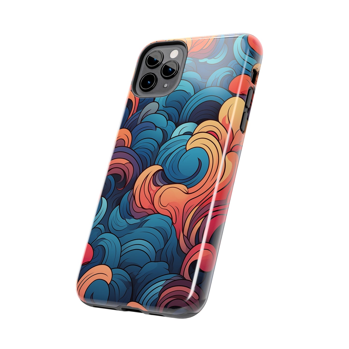 Abstract Swirls, iPhone 7, 8, X, 11, 12, 13, 14, 15+ case.