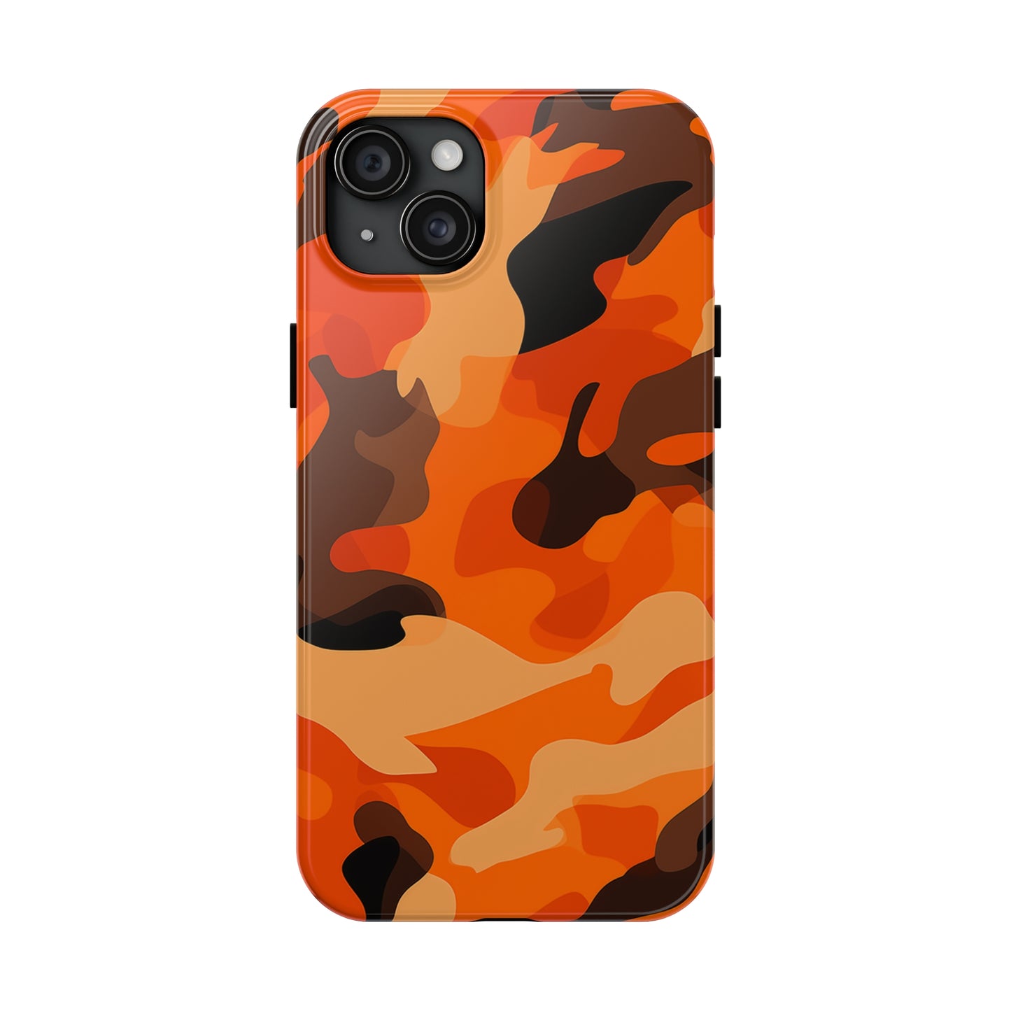 Orange Camouflage, iPhone 7, 8, X, 11, 12, 13, 14, 15+ case.