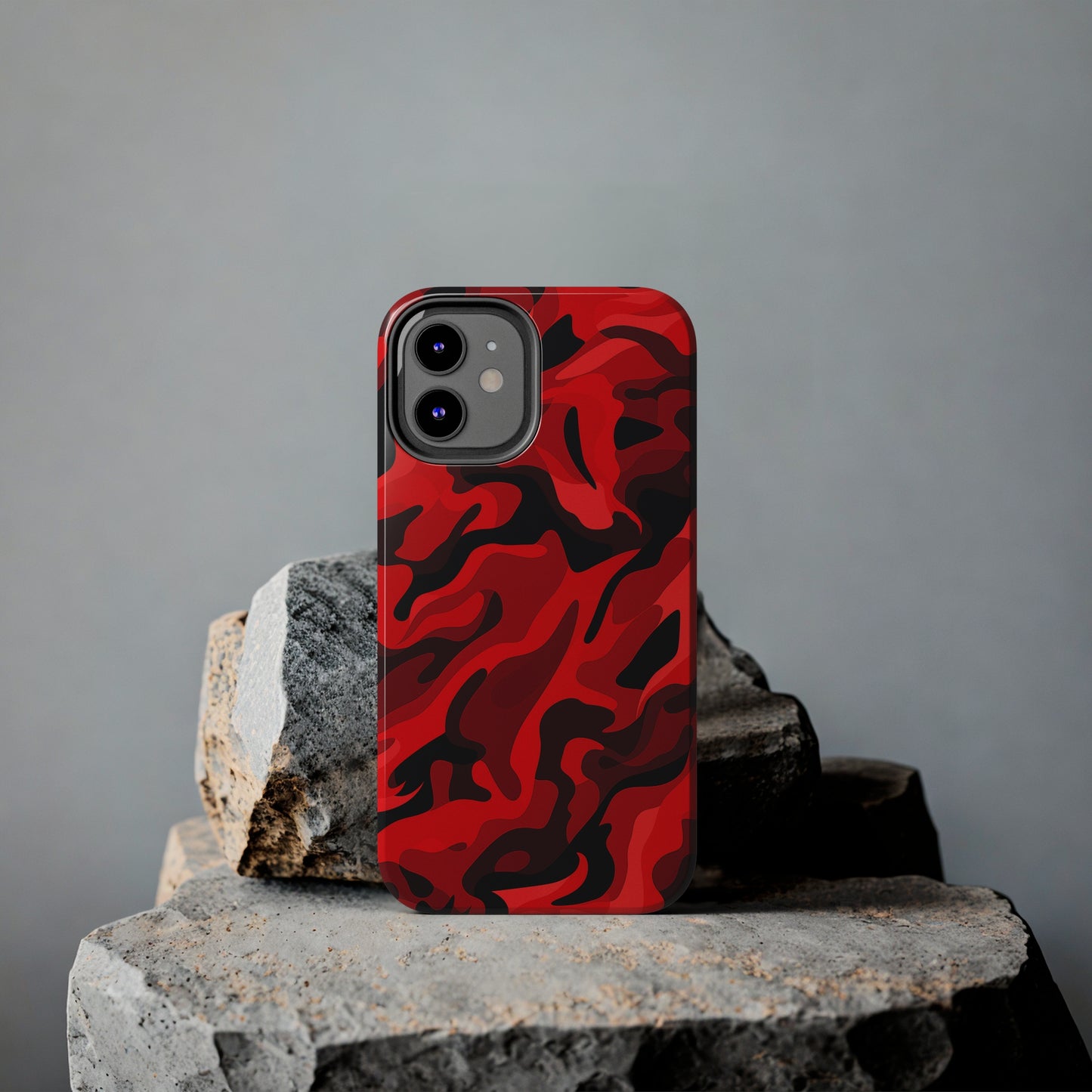 Red Camouflage, iPhone 7, 8, X, 11, 12, 13, 14, 15+ case.