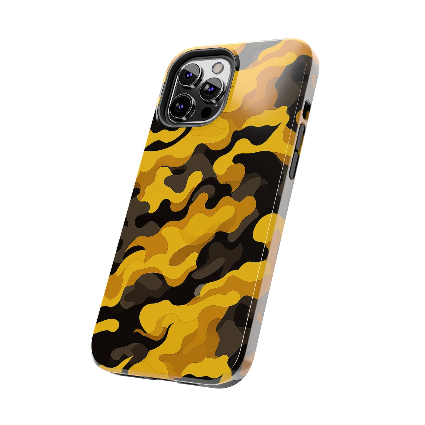 Yellow Camouflage, iPhone 7, 8, X, 11, 12, 13, 14, 15+ case.