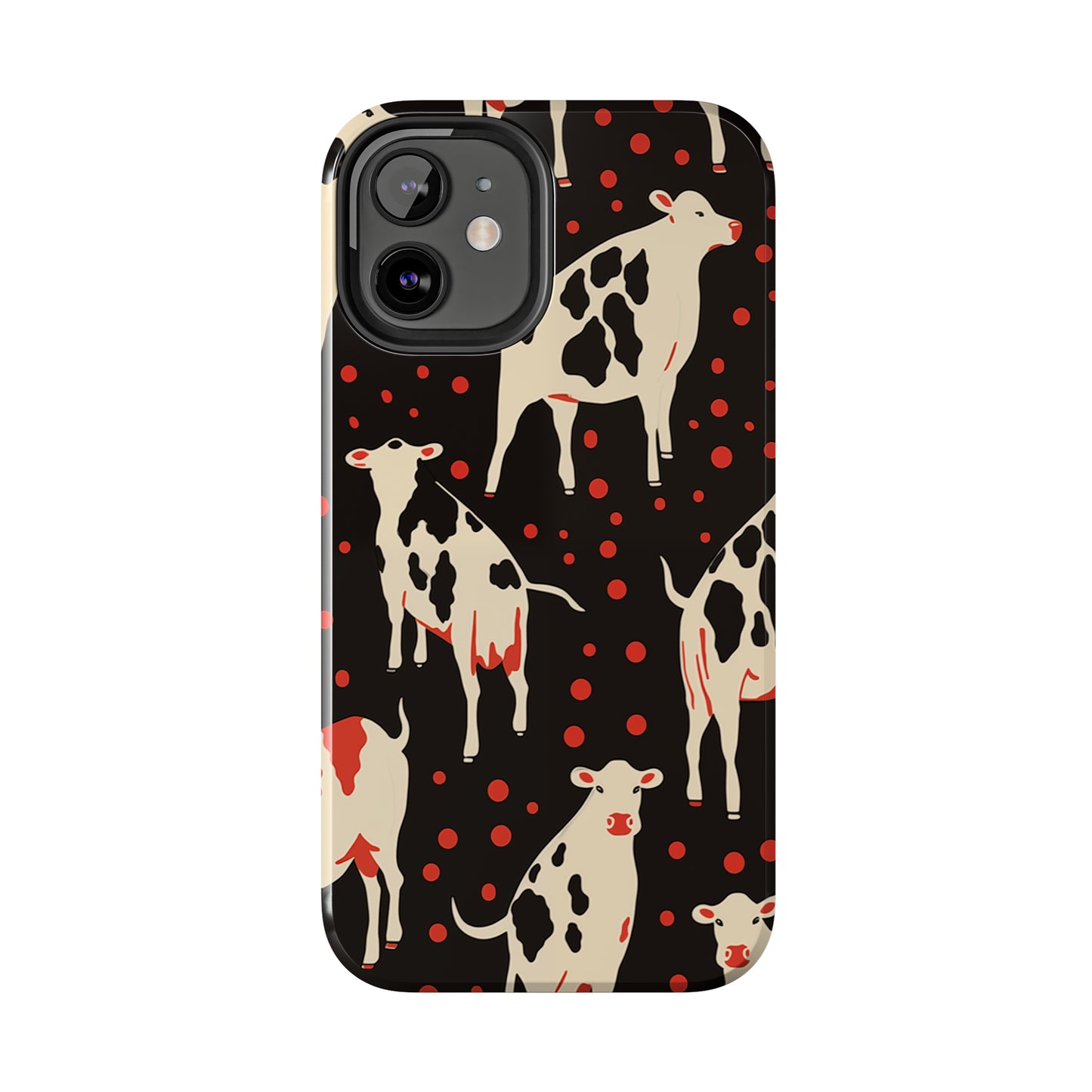 Cow pattern, iPhone 7, 8, X, 11, 12, 13, 14, 15+ case.