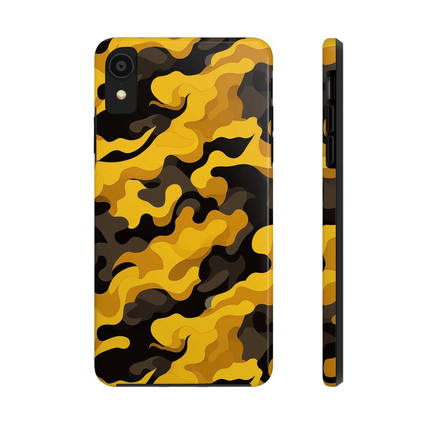 Yellow Camouflage, iPhone 7, 8, X, 11, 12, 13, 14, 15+ case.