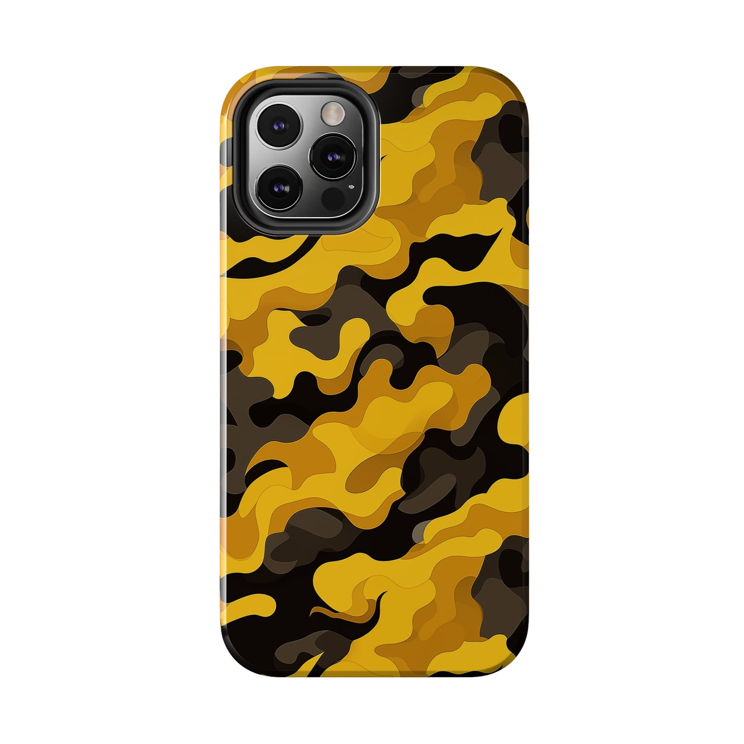 Yellow Camouflage, iPhone 7, 8, X, 11, 12, 13, 14, 15+ case.