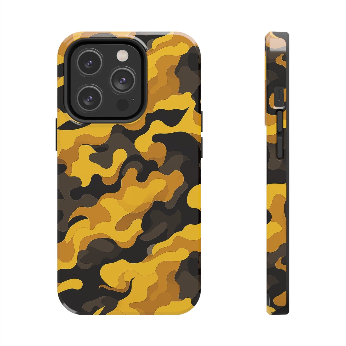 Yellow Camouflage, iPhone 7, 8, X, 11, 12, 13, 14, 15+ case.