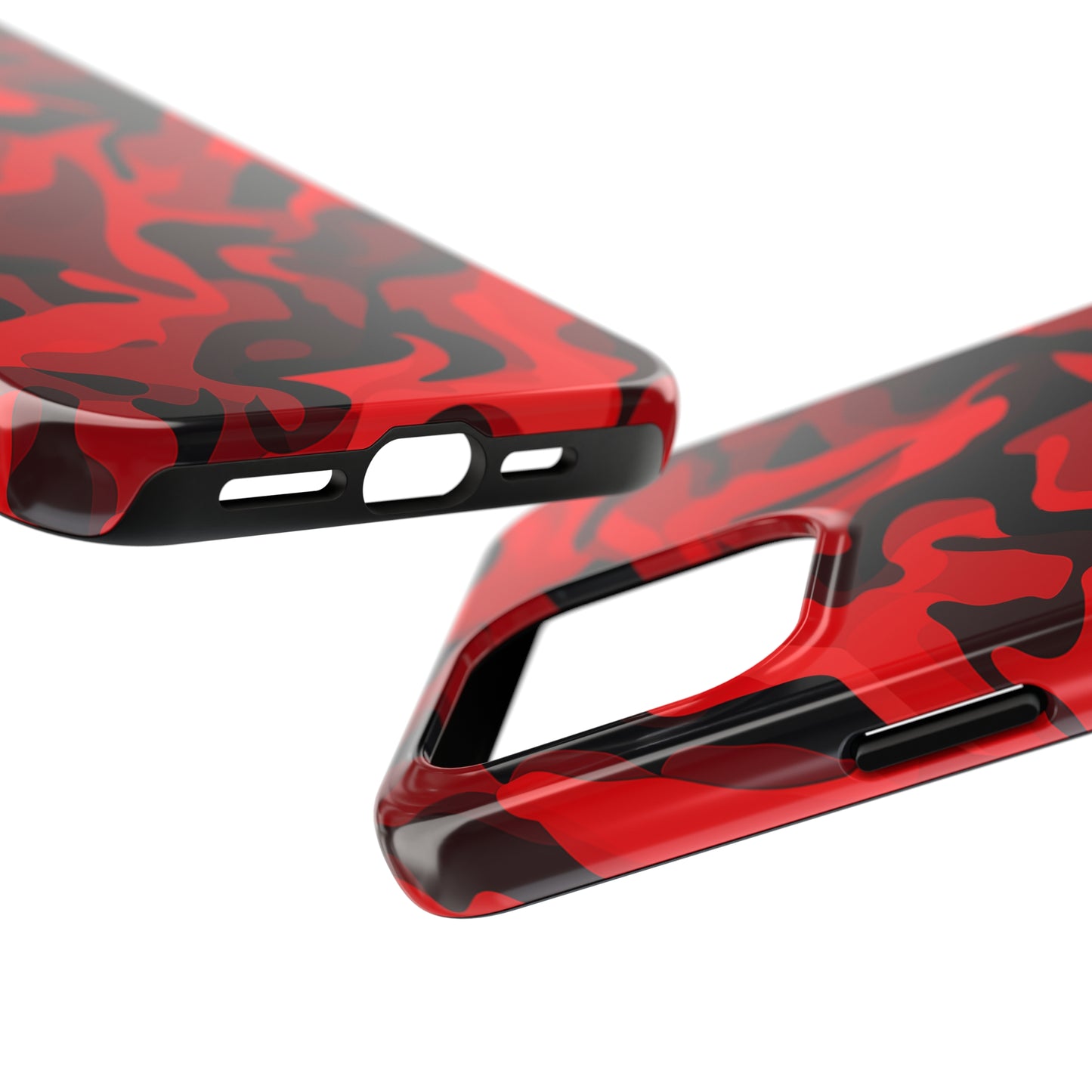 Red Camouflage, iPhone 7, 8, X, 11, 12, 13, 14, 15+ case.