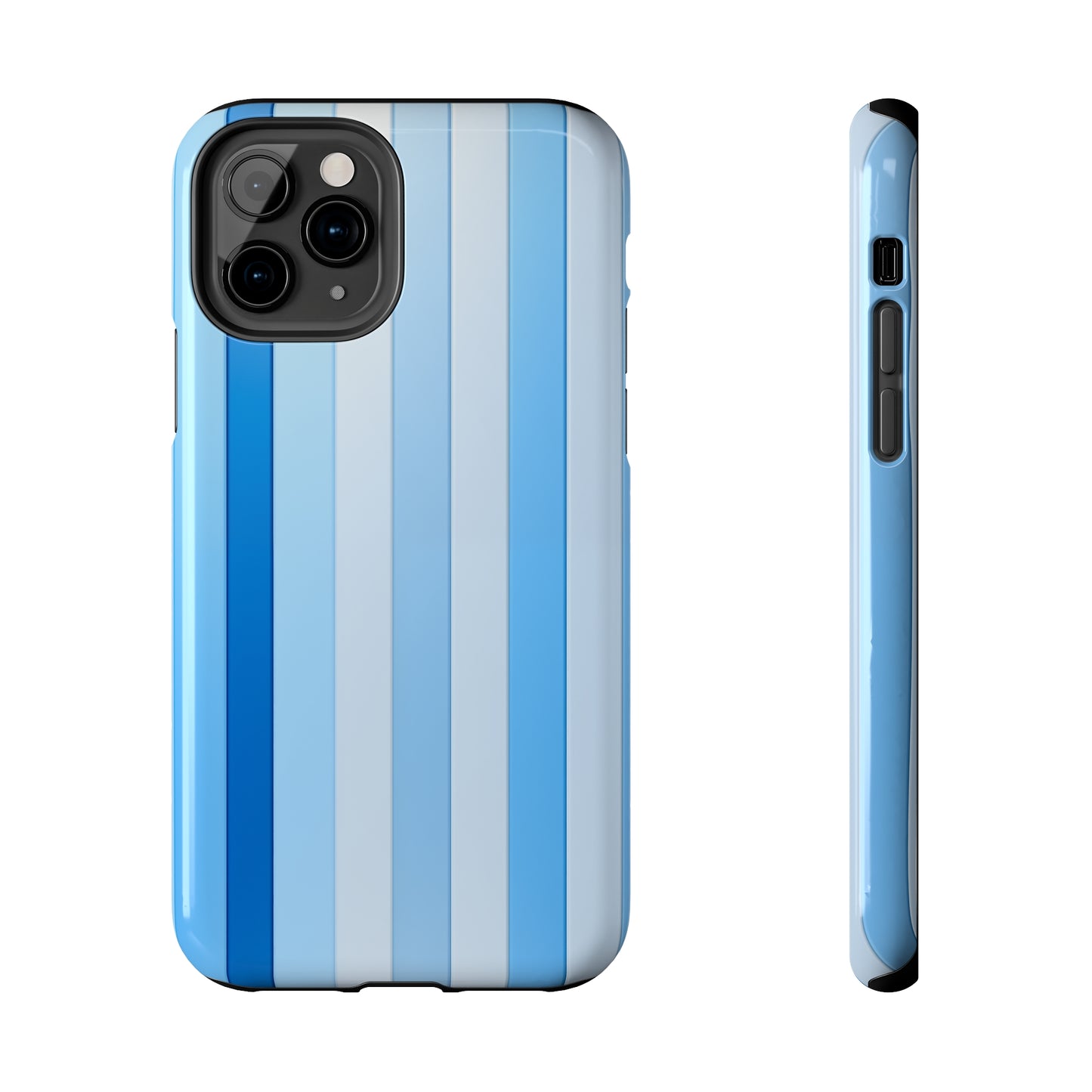 Blue stripes #01, iPhone 7, 8, X, 11, 12, 13, 14, 15+ case.