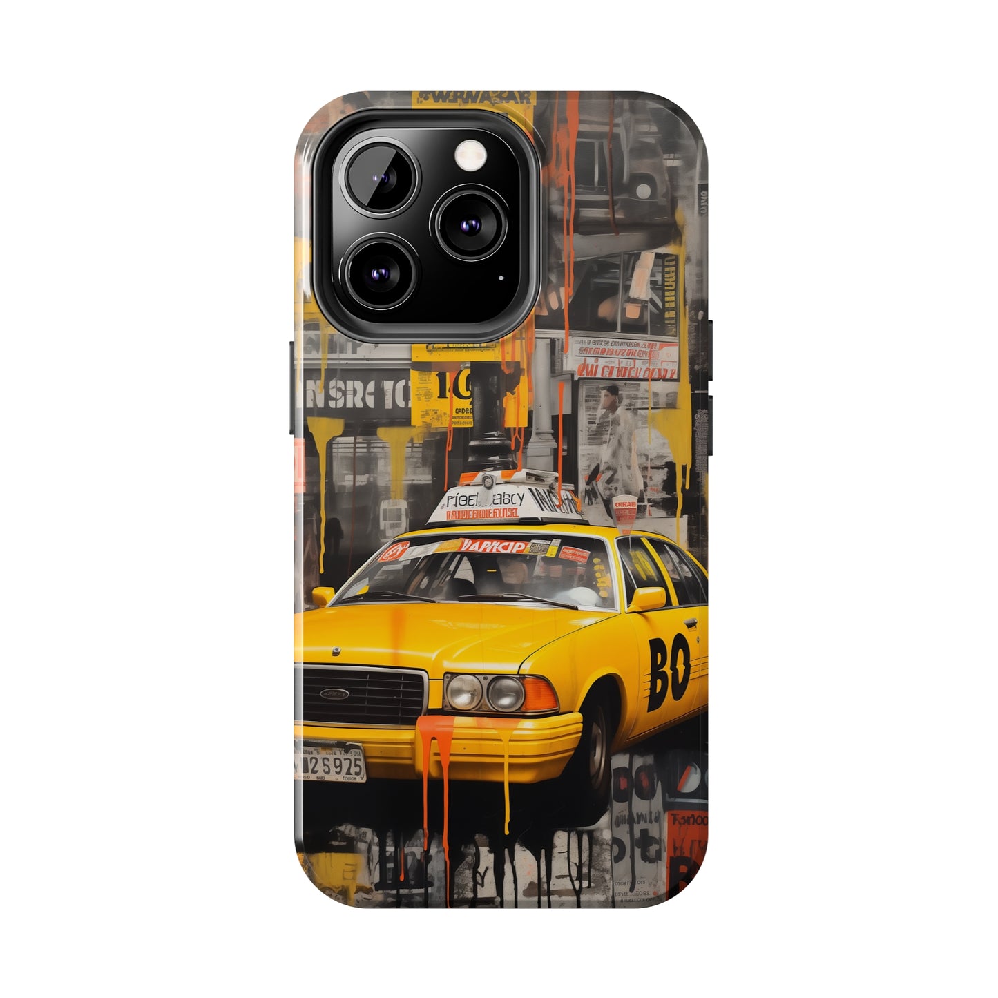 New York City, taxi cab, iPhone 7, 8, X, 11, 12, 13, 14, 15+ case.