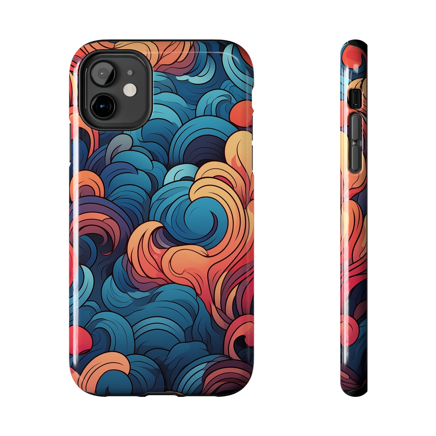 Abstract Swirls, iPhone 7, 8, X, 11, 12, 13, 14, 15+ case.