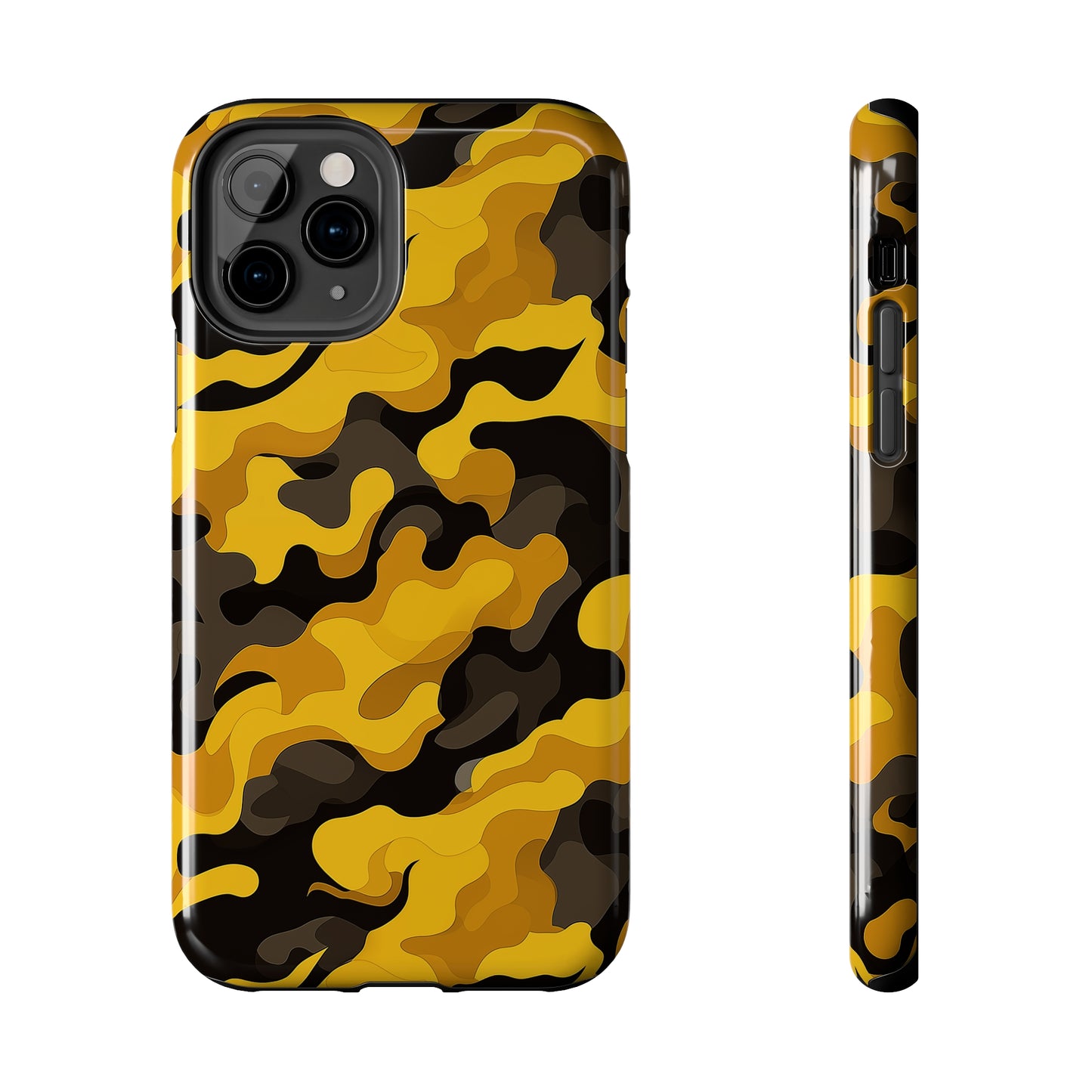 Yellow Camouflage, iPhone 7, 8, X, 11, 12, 13, 14, 15+ case.