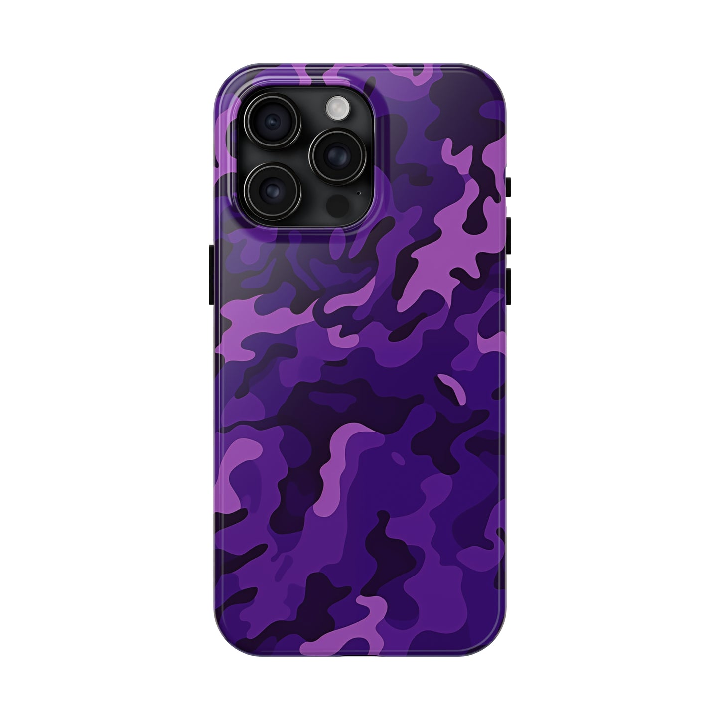 Purple Camouflage, iPhone 7, 8, X, 11, 12, 13, 14, 15+ case.