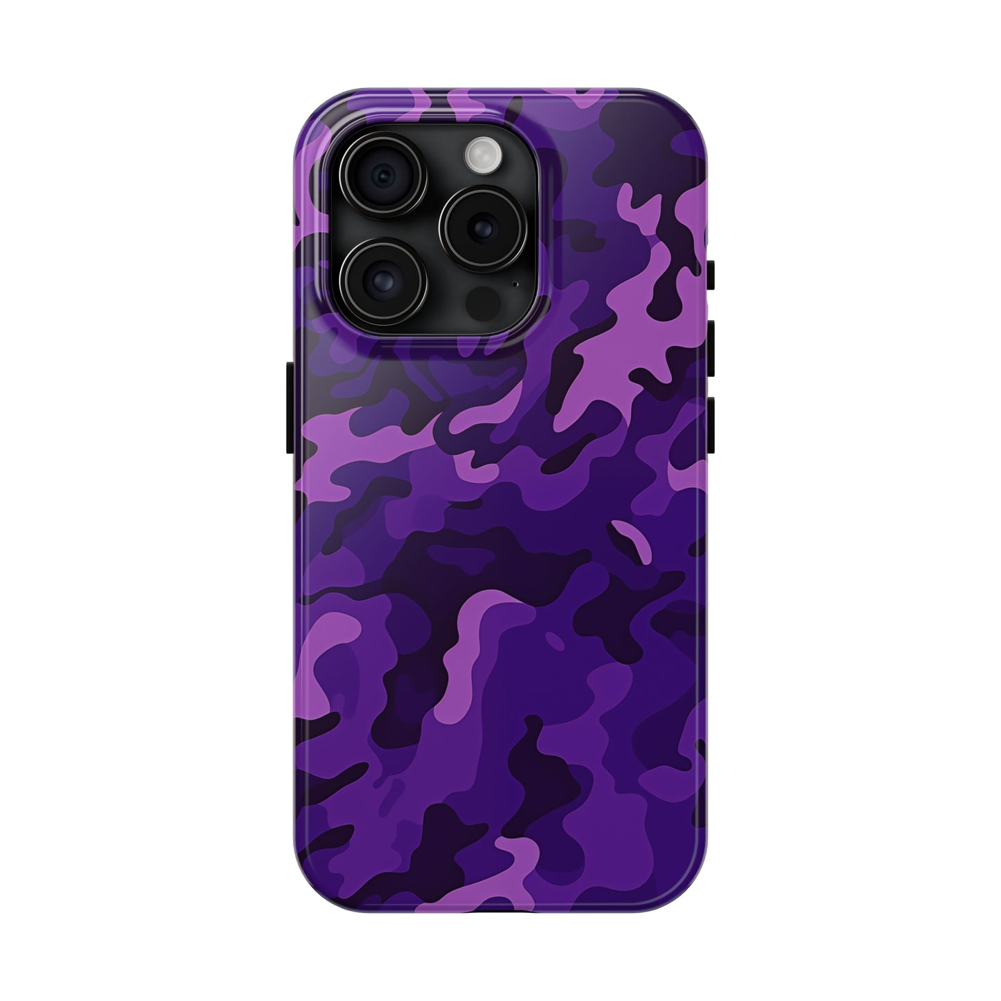 Purple Camouflage, iPhone 7, 8, X, 11, 12, 13, 14, 15+ case.