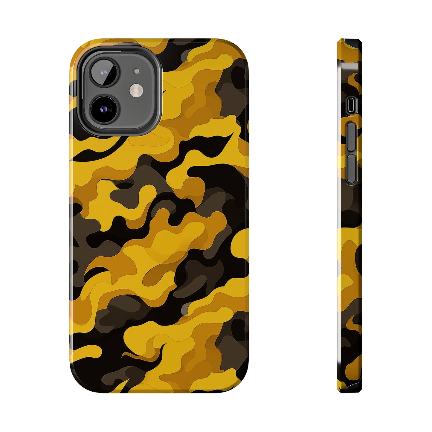 Yellow Camouflage, iPhone 7, 8, X, 11, 12, 13, 14, 15+ case.