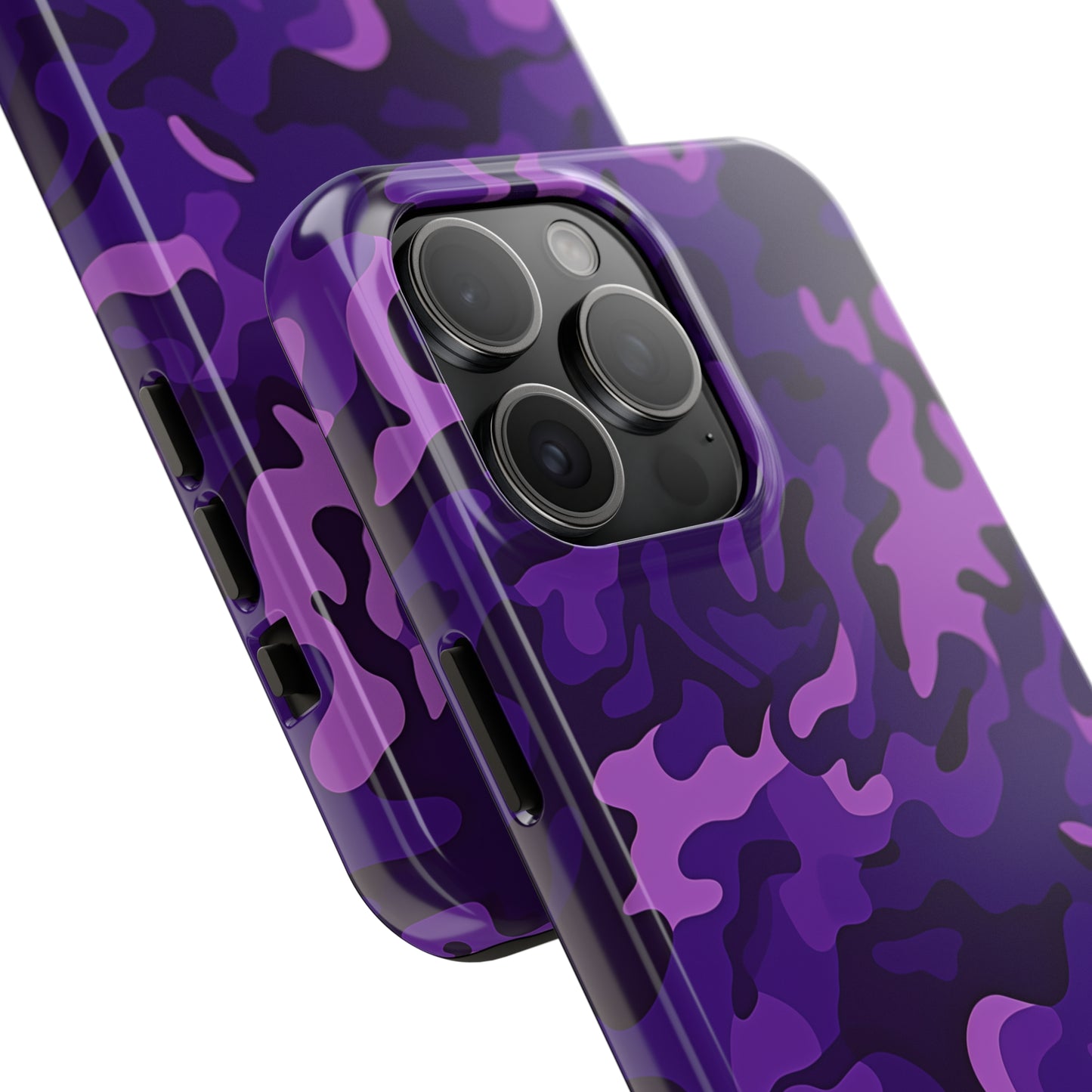 Purple Camouflage, iPhone 7, 8, X, 11, 12, 13, 14, 15+ case.