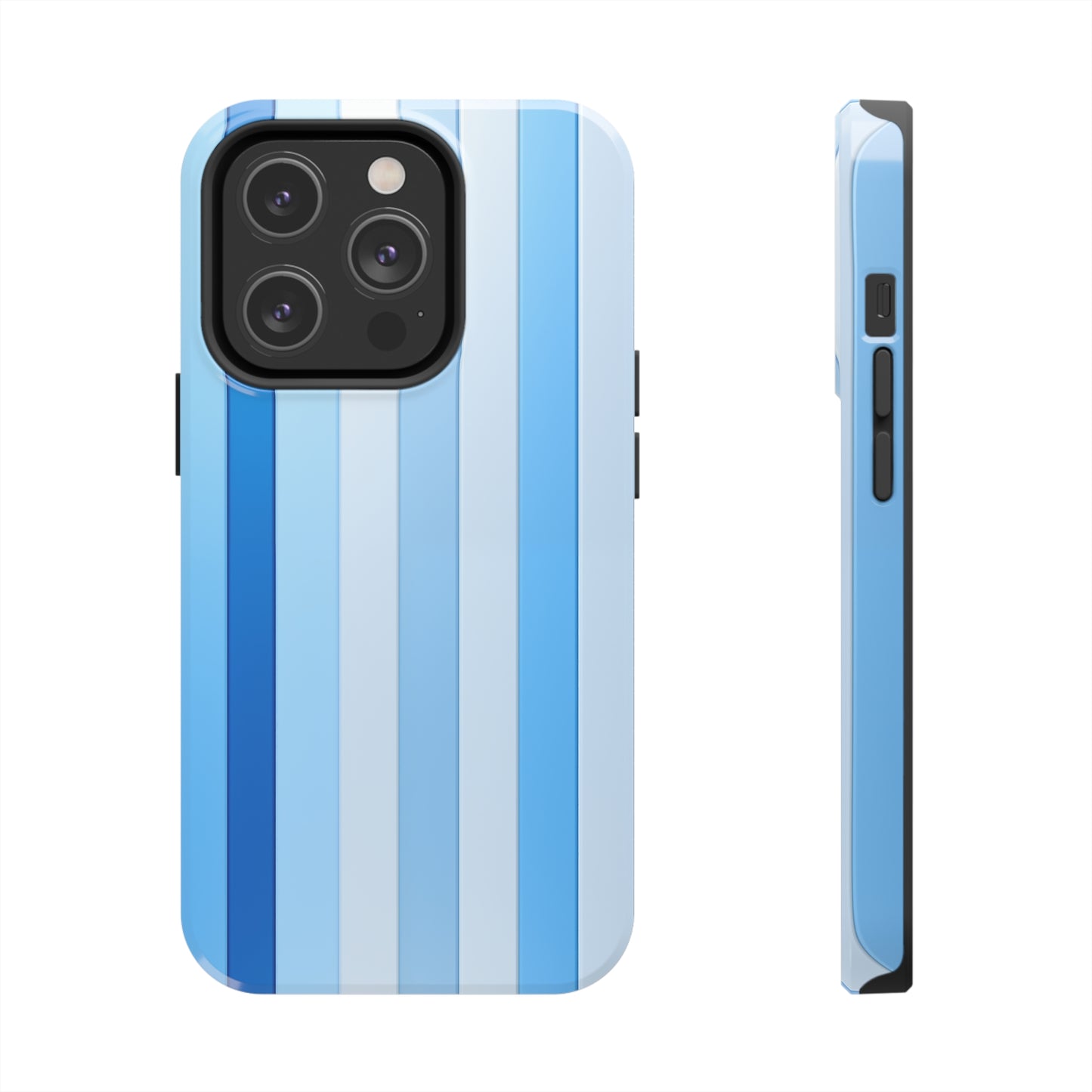 Blue stripes #01, iPhone 7, 8, X, 11, 12, 13, 14, 15+ case.