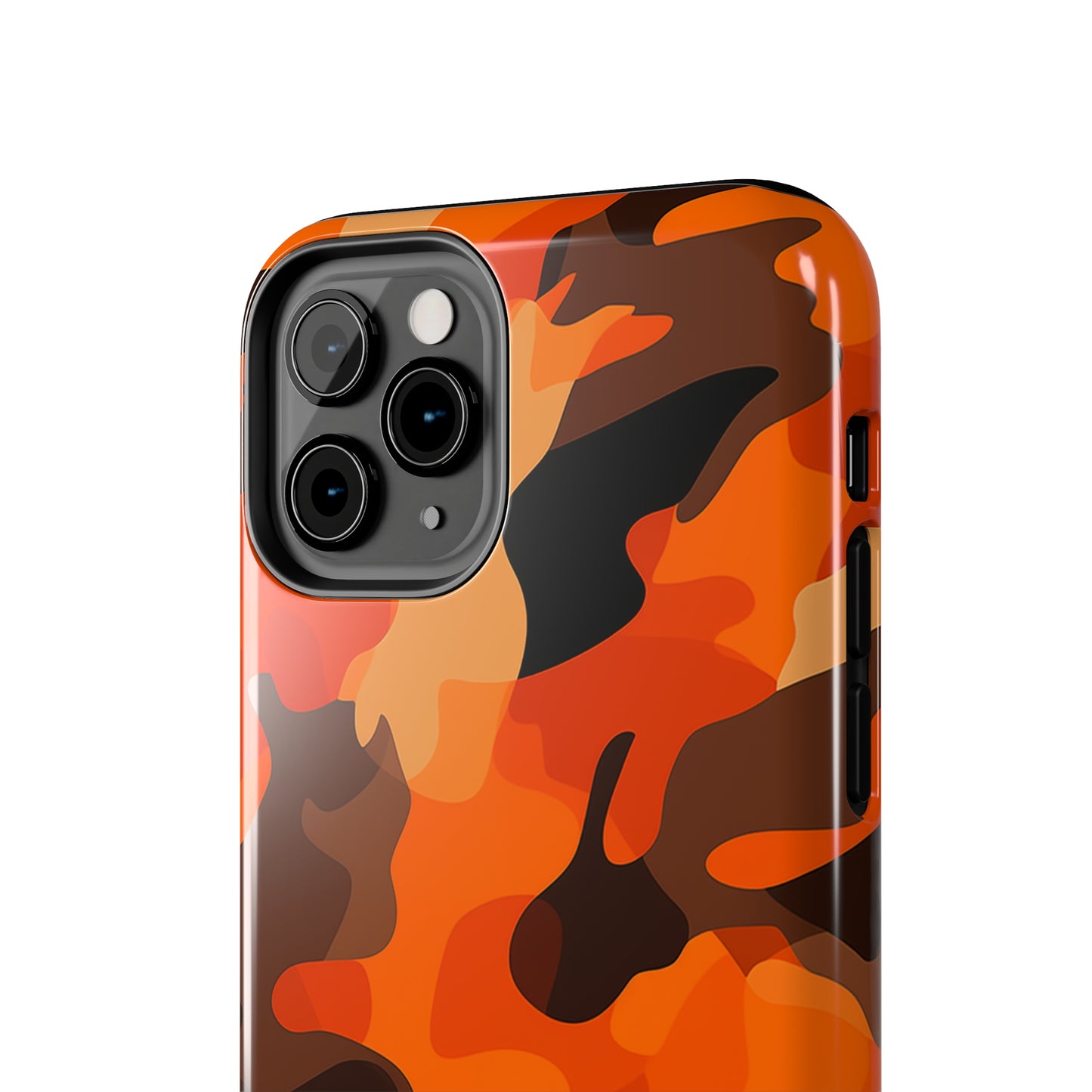 Orange Camouflage, iPhone 7, 8, X, 11, 12, 13, 14, 15+ case.