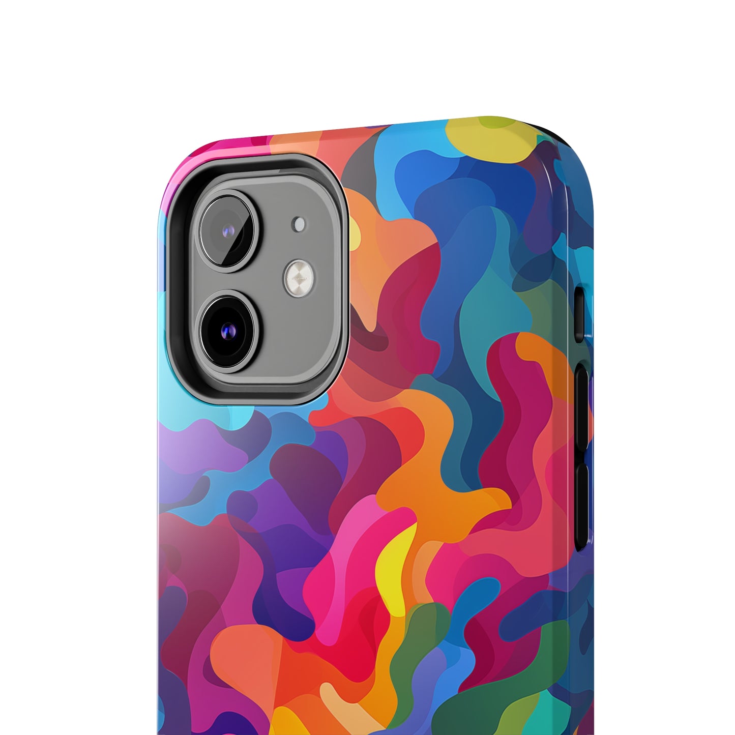 Rainbow Camouflage, iPhone 7, 8, X, 11, 12, 13, 14, 15+ case.