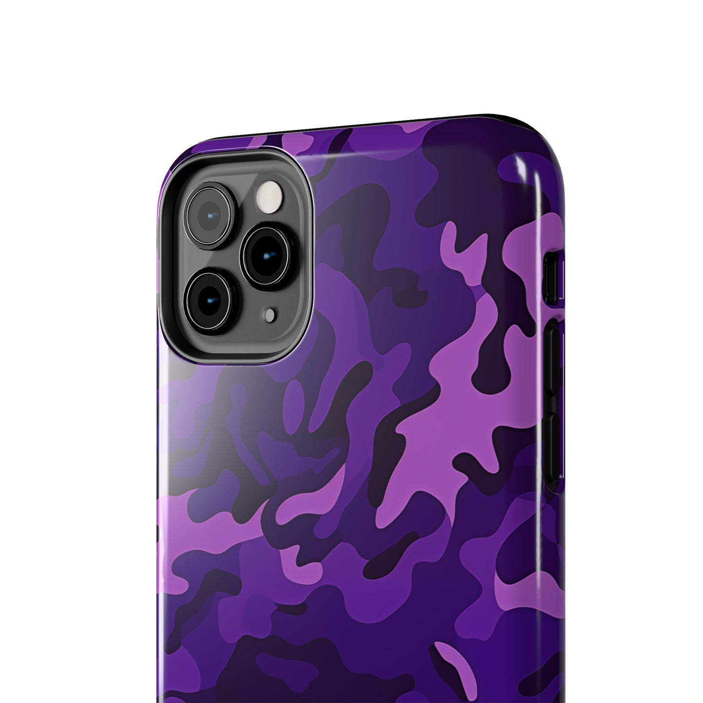 Purple Camouflage, iPhone 7, 8, X, 11, 12, 13, 14, 15+ case.