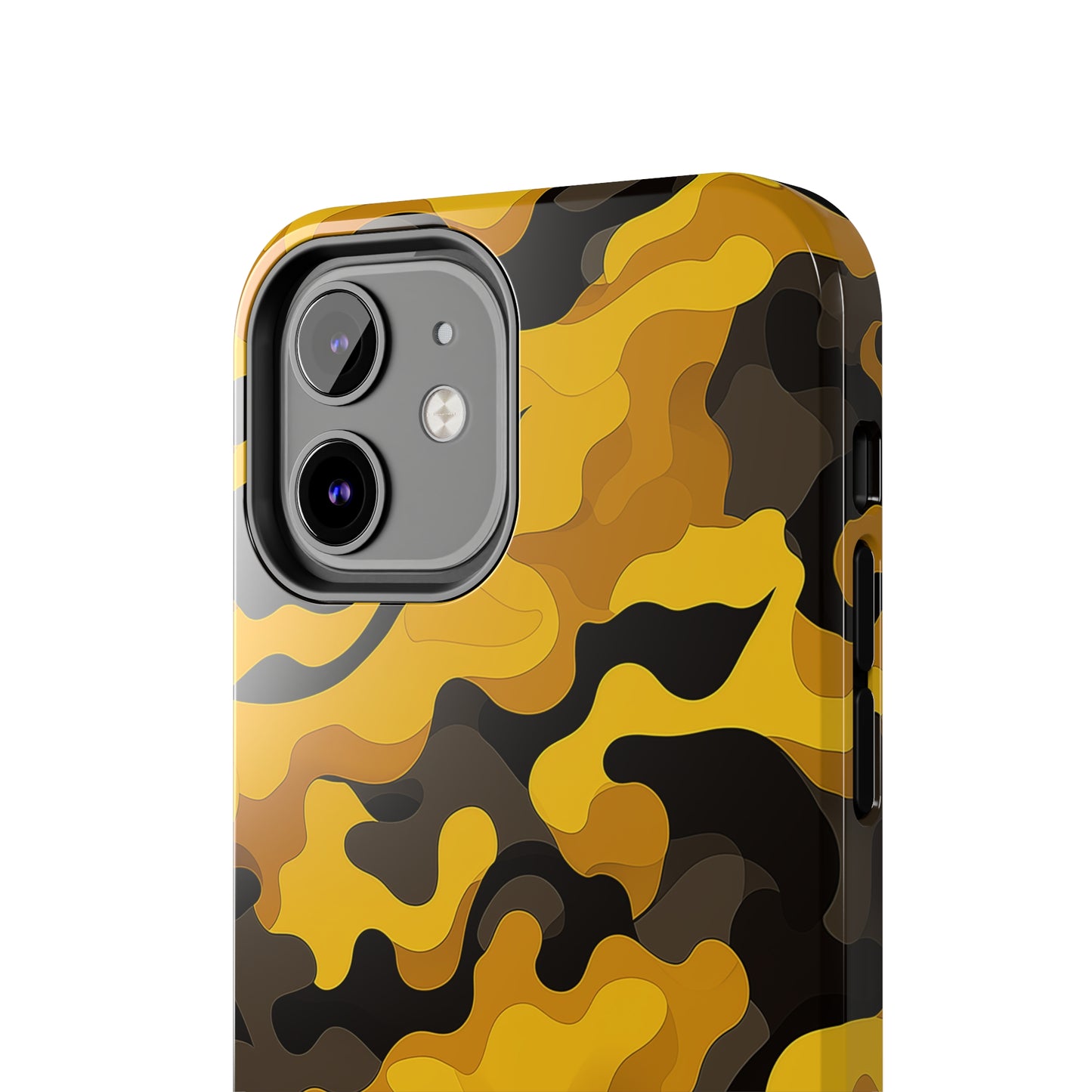 Yellow Camouflage, iPhone 7, 8, X, 11, 12, 13, 14, 15+ case.