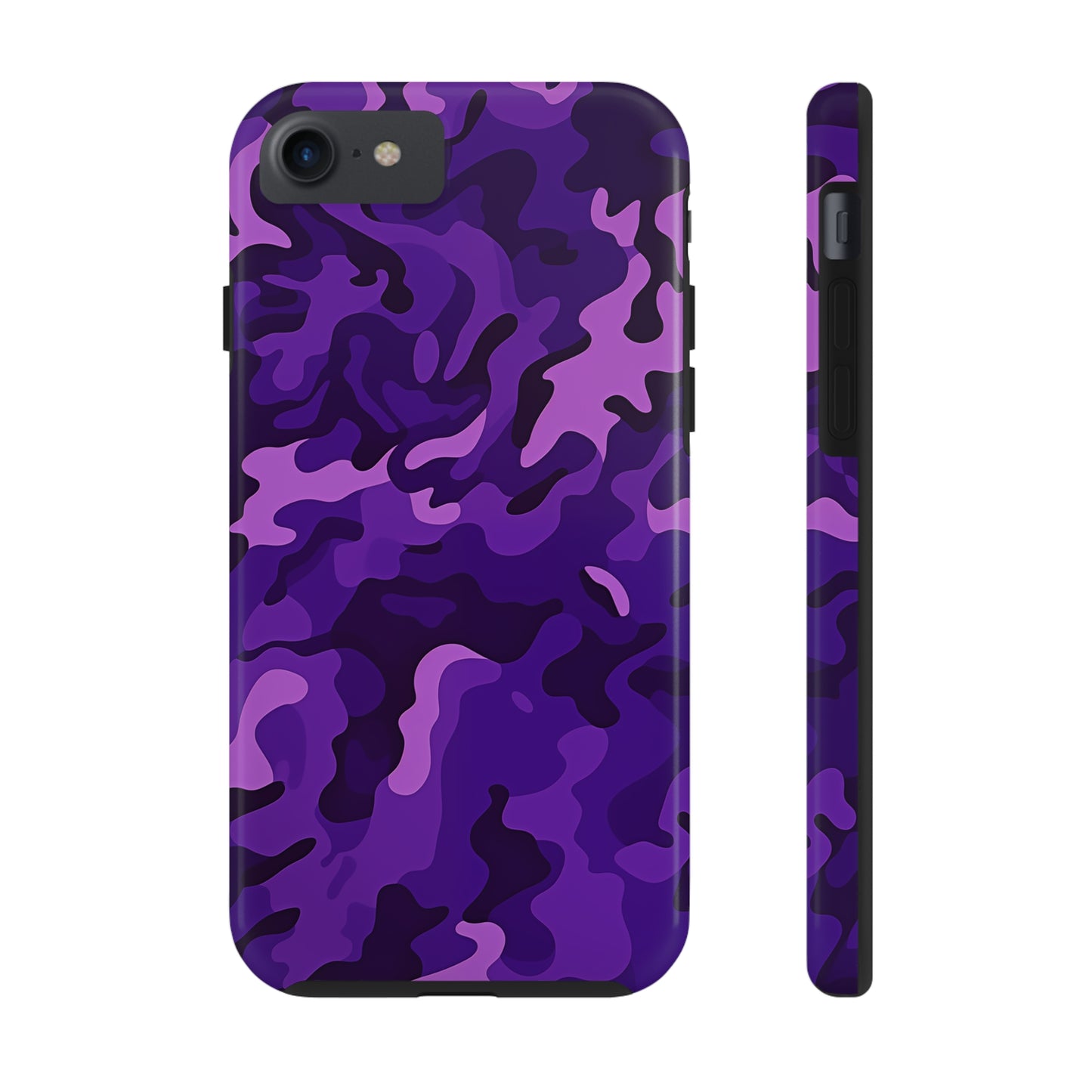 Purple Camouflage, iPhone 7, 8, X, 11, 12, 13, 14, 15+ case.