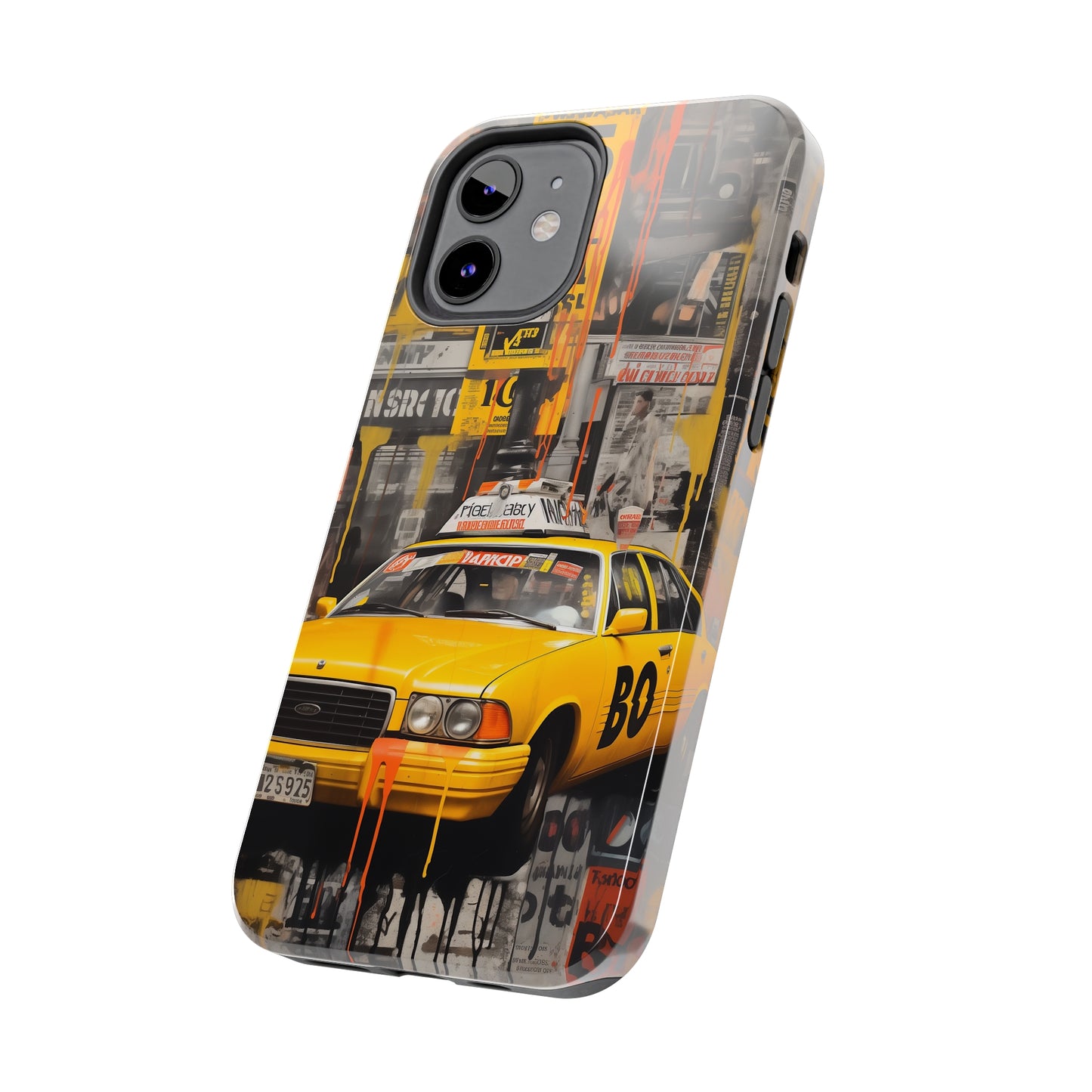 New York City, taxi cab, iPhone 7, 8, X, 11, 12, 13, 14, 15+ case.