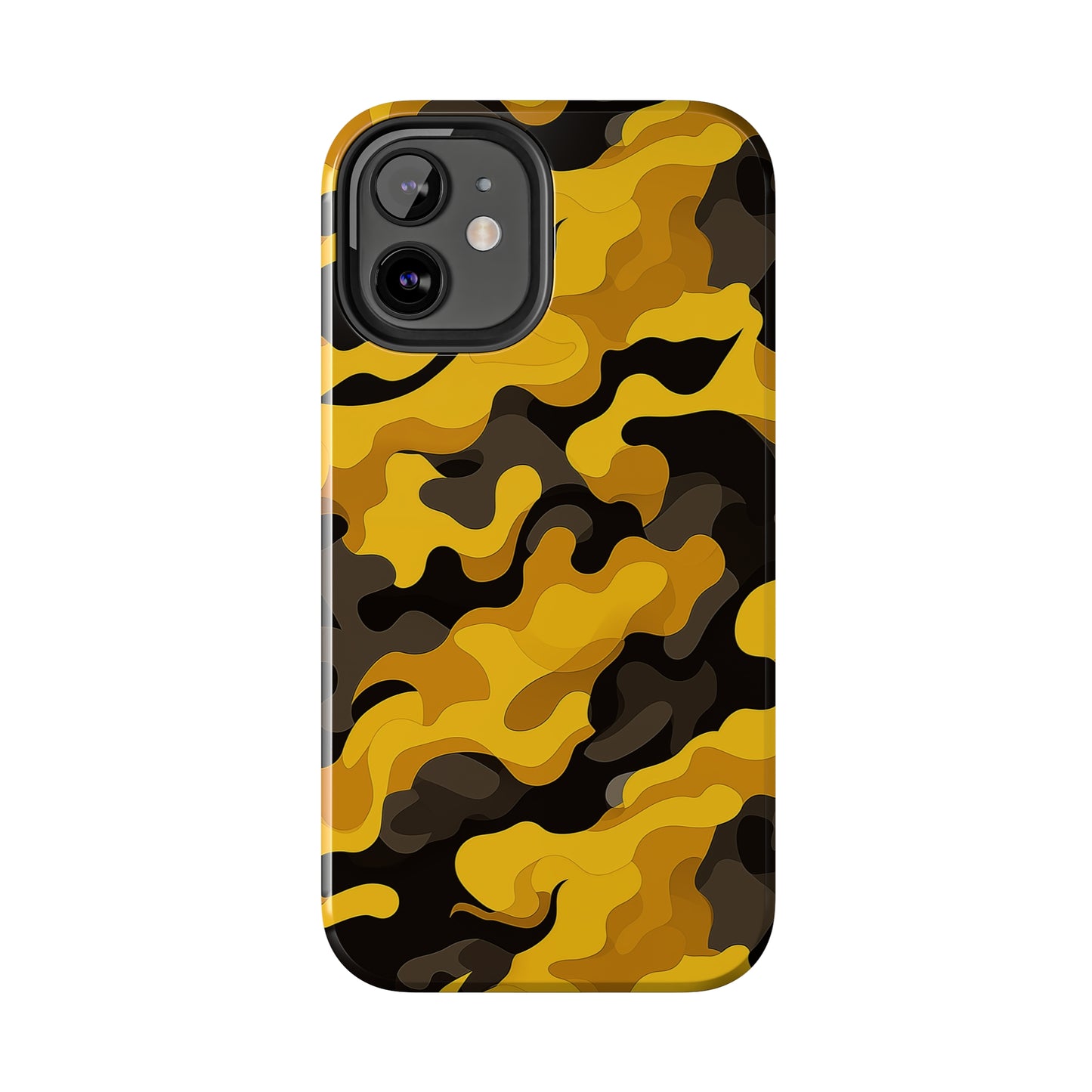 Yellow Camouflage, iPhone 7, 8, X, 11, 12, 13, 14, 15+ case.