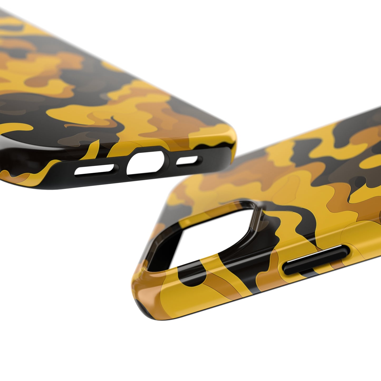 Yellow Camouflage, iPhone 7, 8, X, 11, 12, 13, 14, 15+ case.