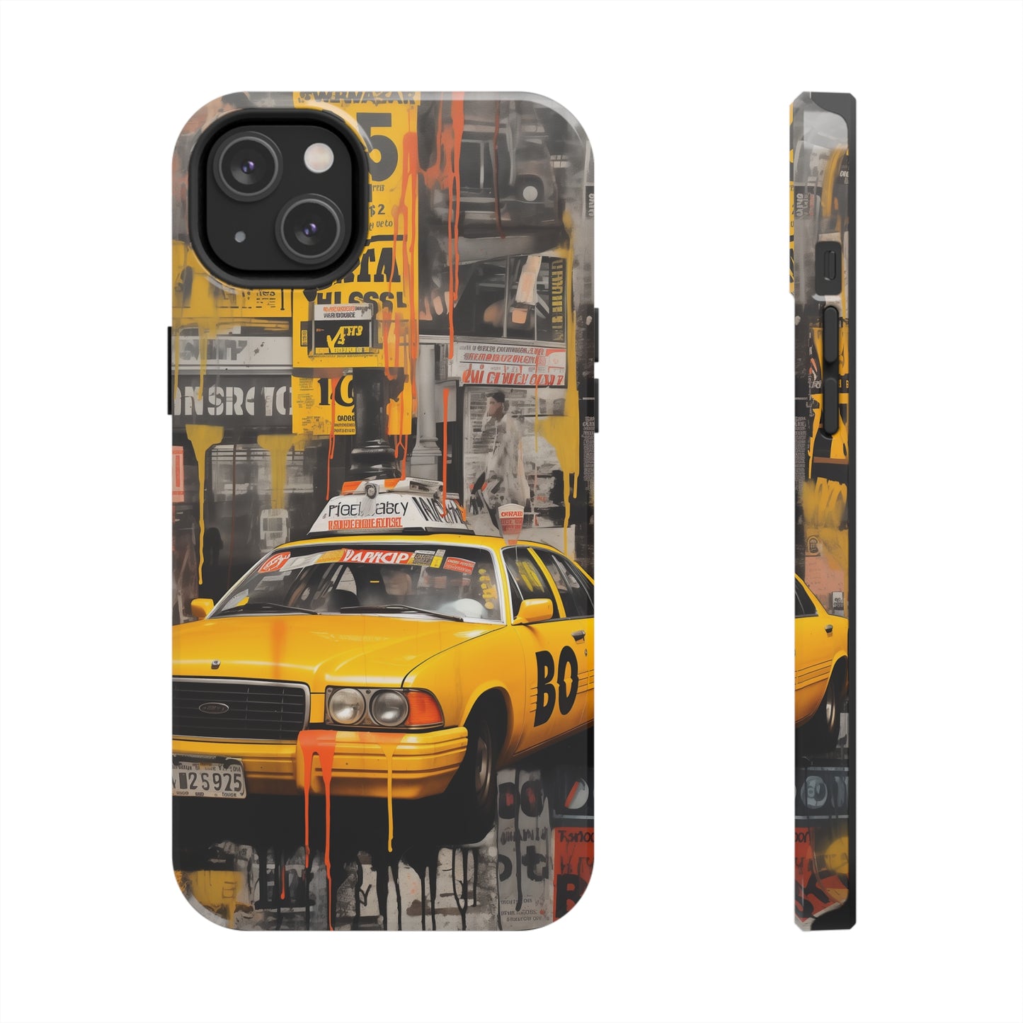 New York City, taxi cab, iPhone 7, 8, X, 11, 12, 13, 14, 15+ case.