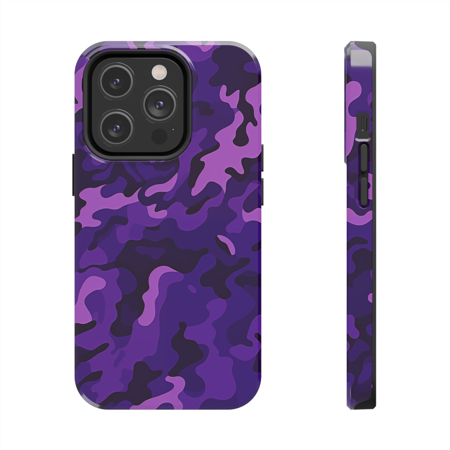 Purple Camouflage, iPhone 7, 8, X, 11, 12, 13, 14, 15+ case.