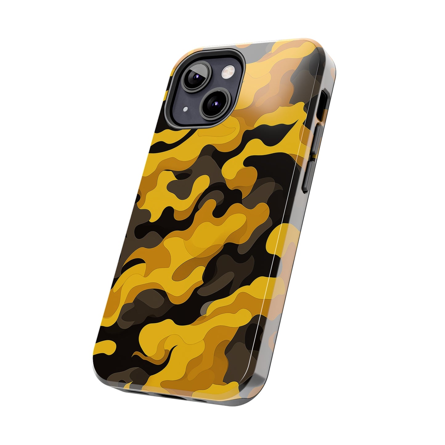 Yellow Camouflage, iPhone 7, 8, X, 11, 12, 13, 14, 15+ case.