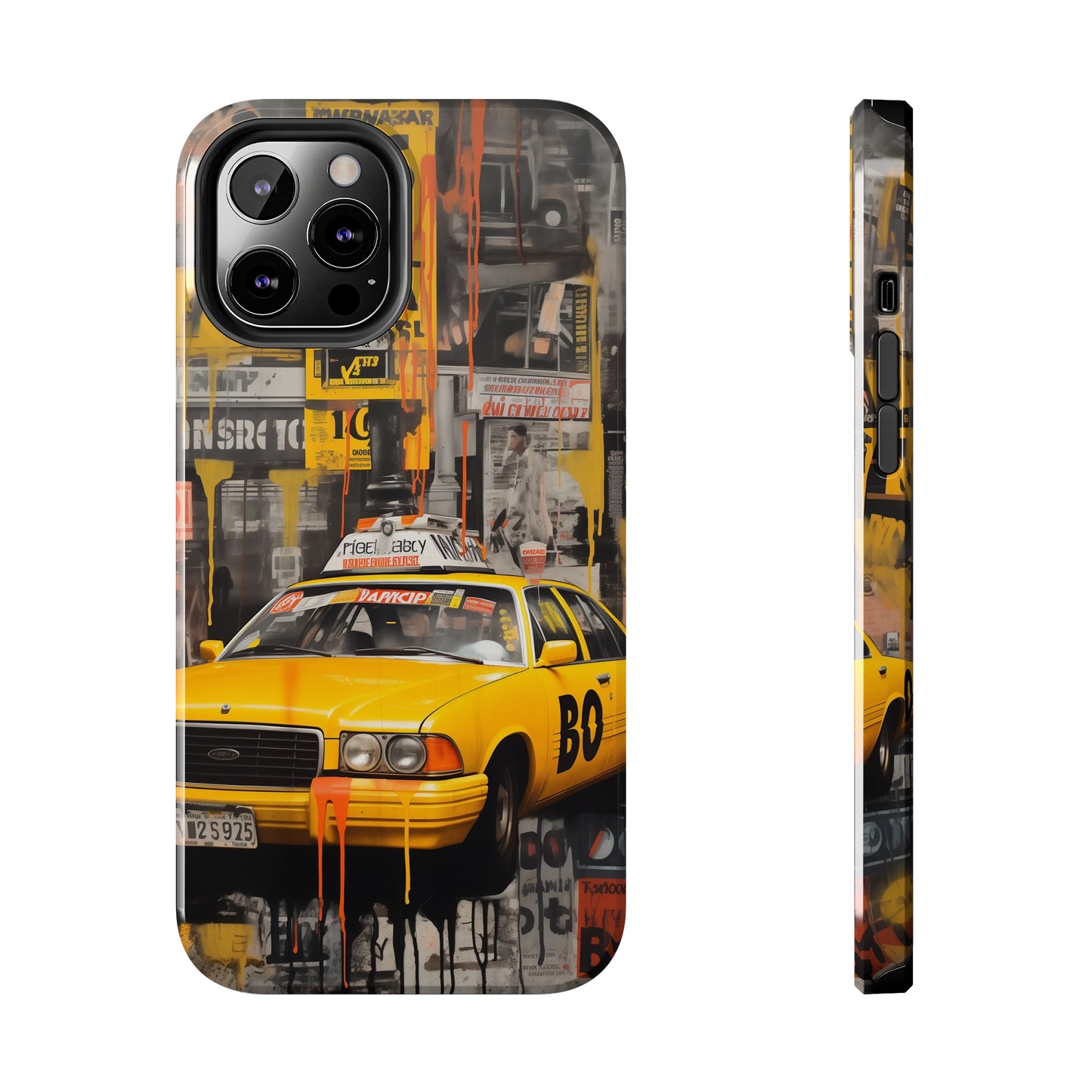 New York City, taxi cab, iPhone 7, 8, X, 11, 12, 13, 14, 15+ case.