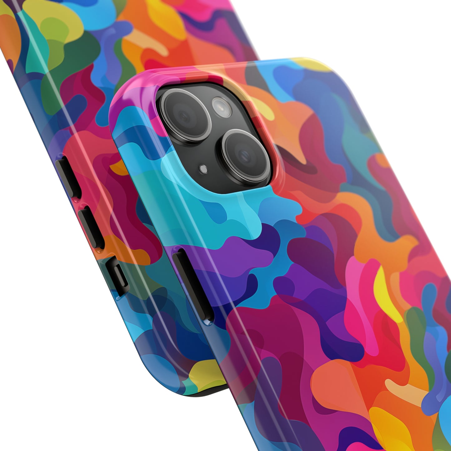 Rainbow Camouflage, iPhone 7, 8, X, 11, 12, 13, 14, 15+ case.