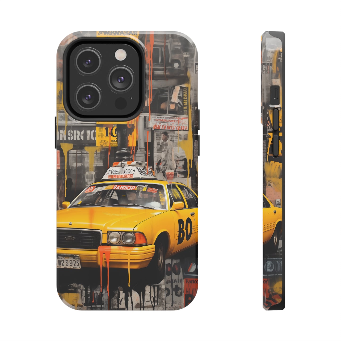 New York City, taxi cab, iPhone 7, 8, X, 11, 12, 13, 14, 15+ case.