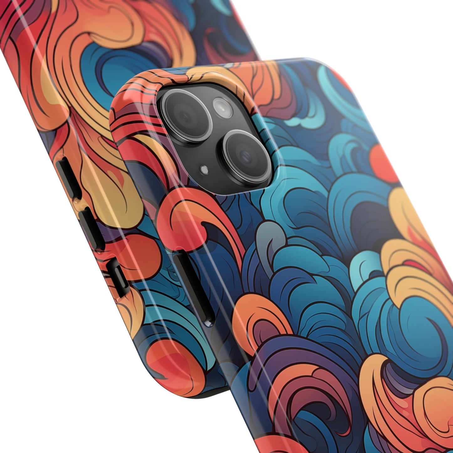 Abstract Swirls, iPhone 7, 8, X, 11, 12, 13, 14, 15+ case.