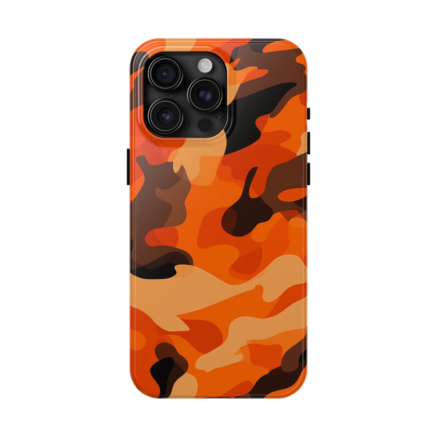 Orange Camouflage, iPhone 7, 8, X, 11, 12, 13, 14, 15+ case.