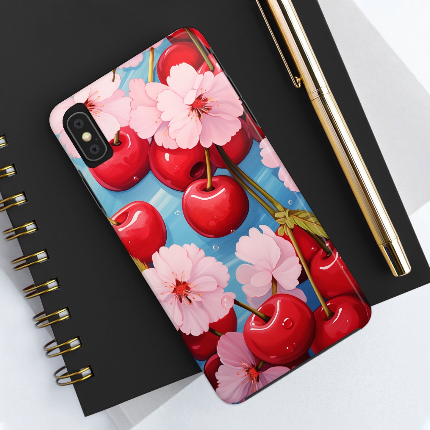 Cherries #04, iPhone 7, 8, X, 11, 12, 13, 14, 15+ case.