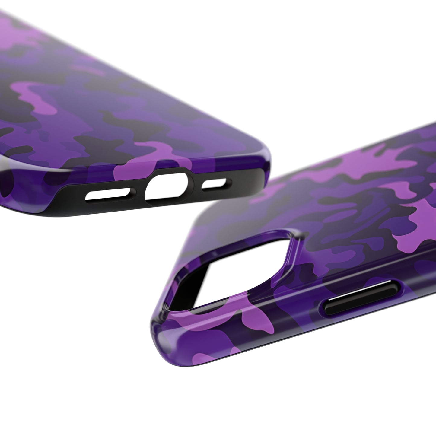 Purple Camouflage, iPhone 7, 8, X, 11, 12, 13, 14, 15+ case.